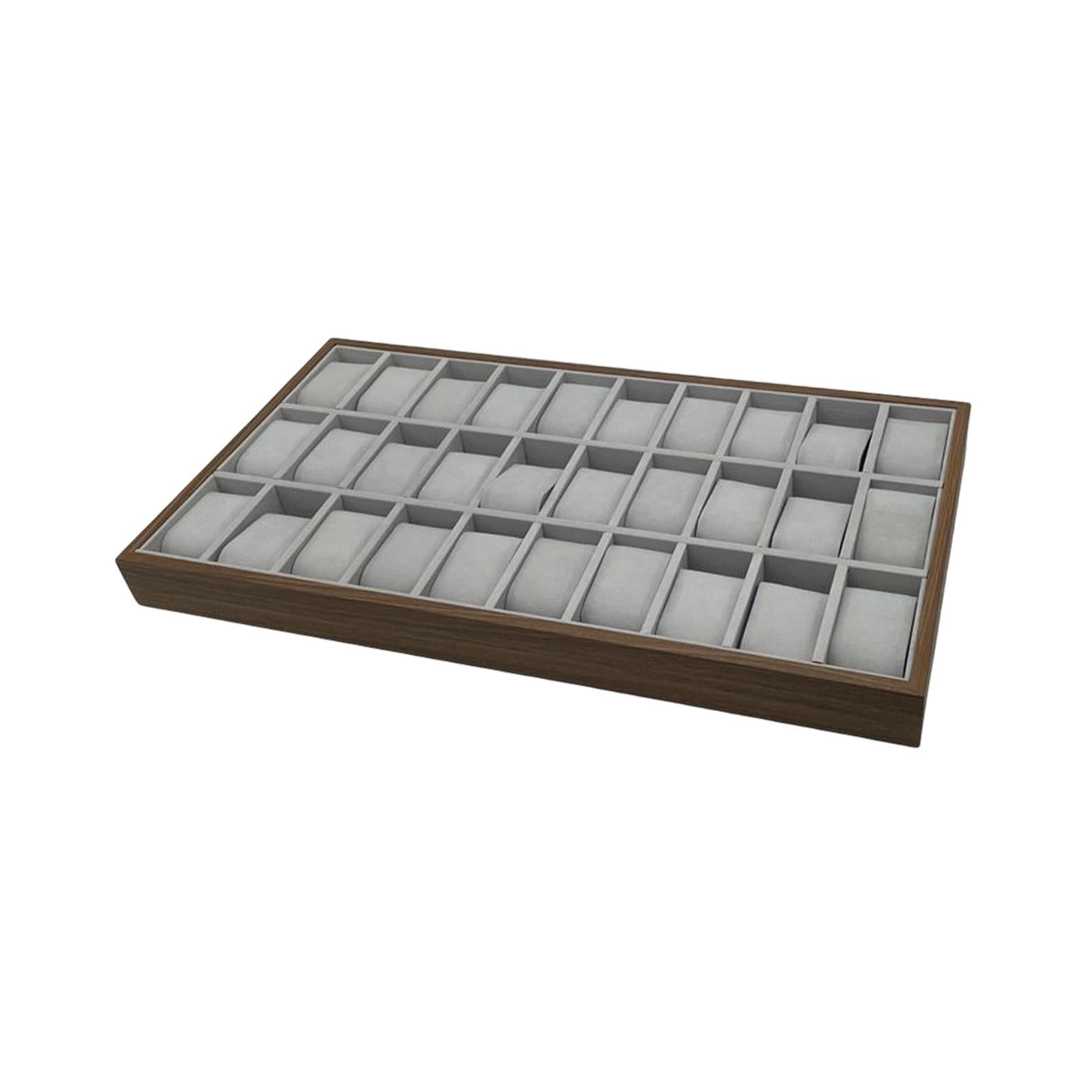 Watch Organizer Tray Felt 30 Grid Stackable for Men Stores Trade Shows