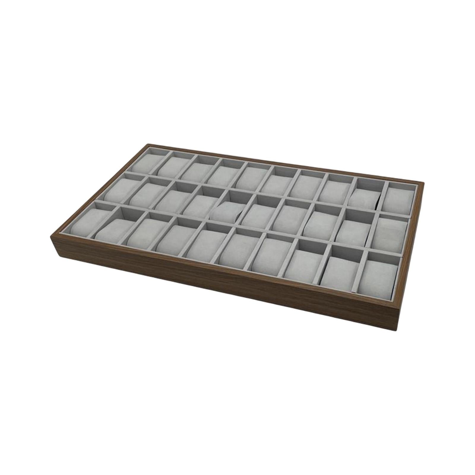 Watch Organizer Tray Felt 30 Grid Stackable for Men Stores Trade Shows