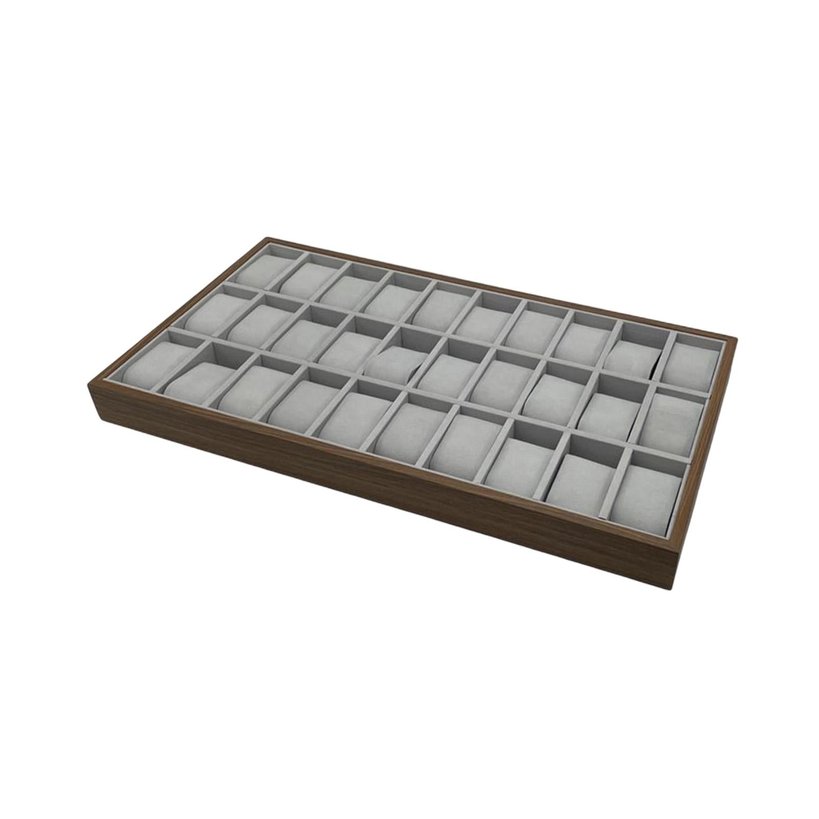 Watch Organizer Tray Felt 30 Grid Stackable for Men Stores Trade Shows