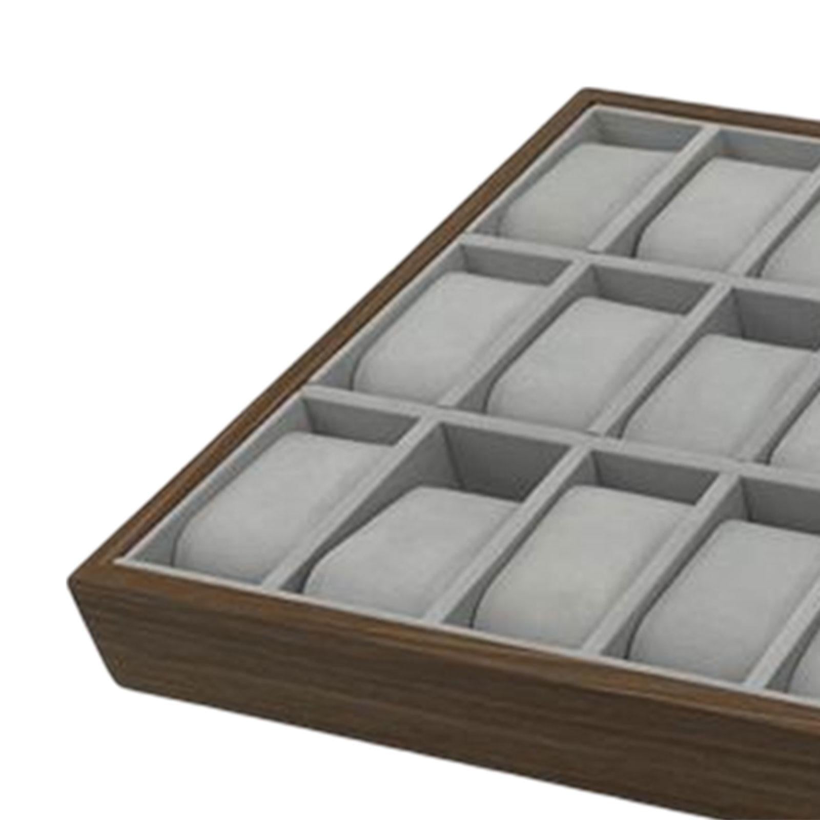 Watch Organizer Tray Felt 30 Grid Stackable for Men Stores Trade Shows