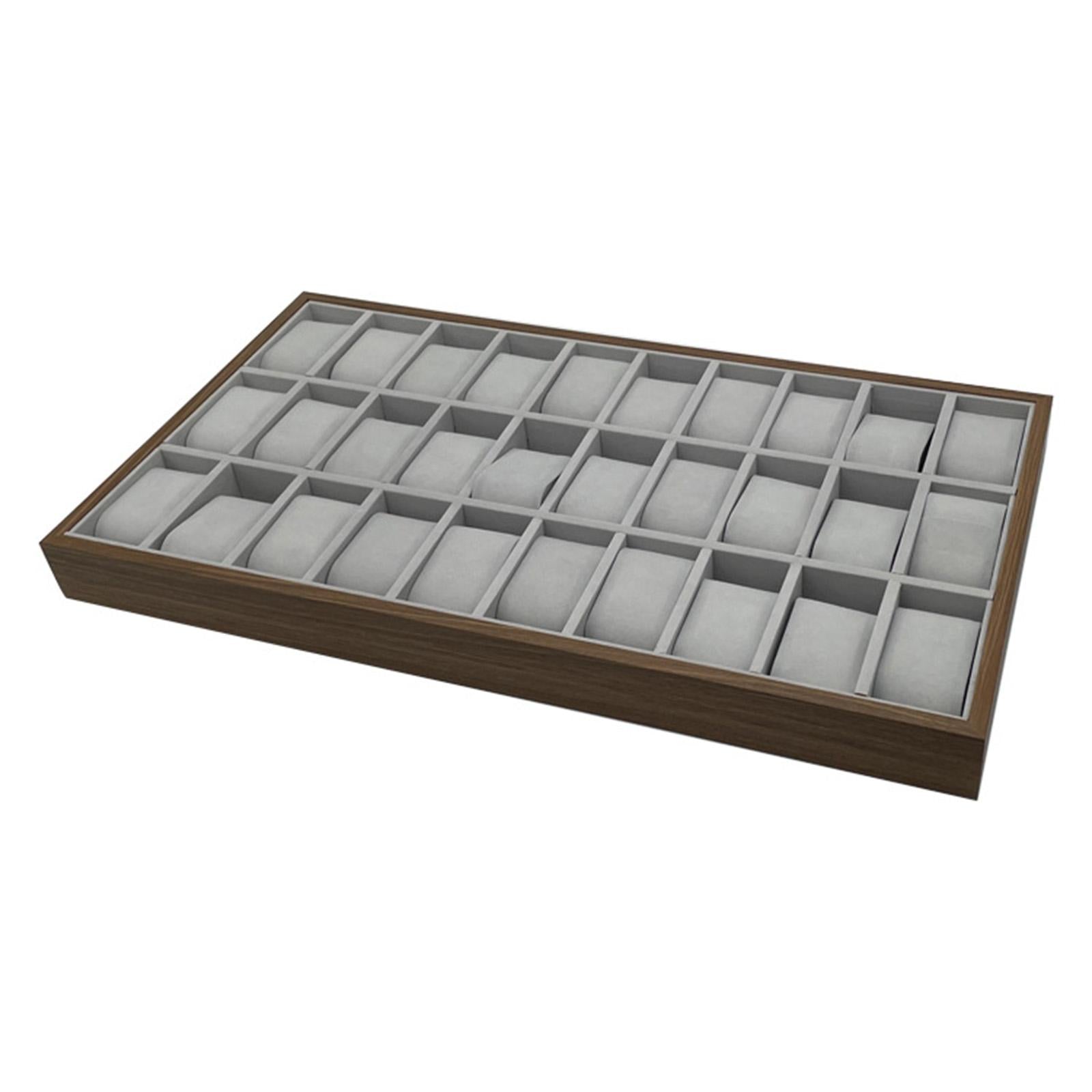 Watch Organizer Tray Felt 30 Grid Stackable for Men Stores Trade Shows