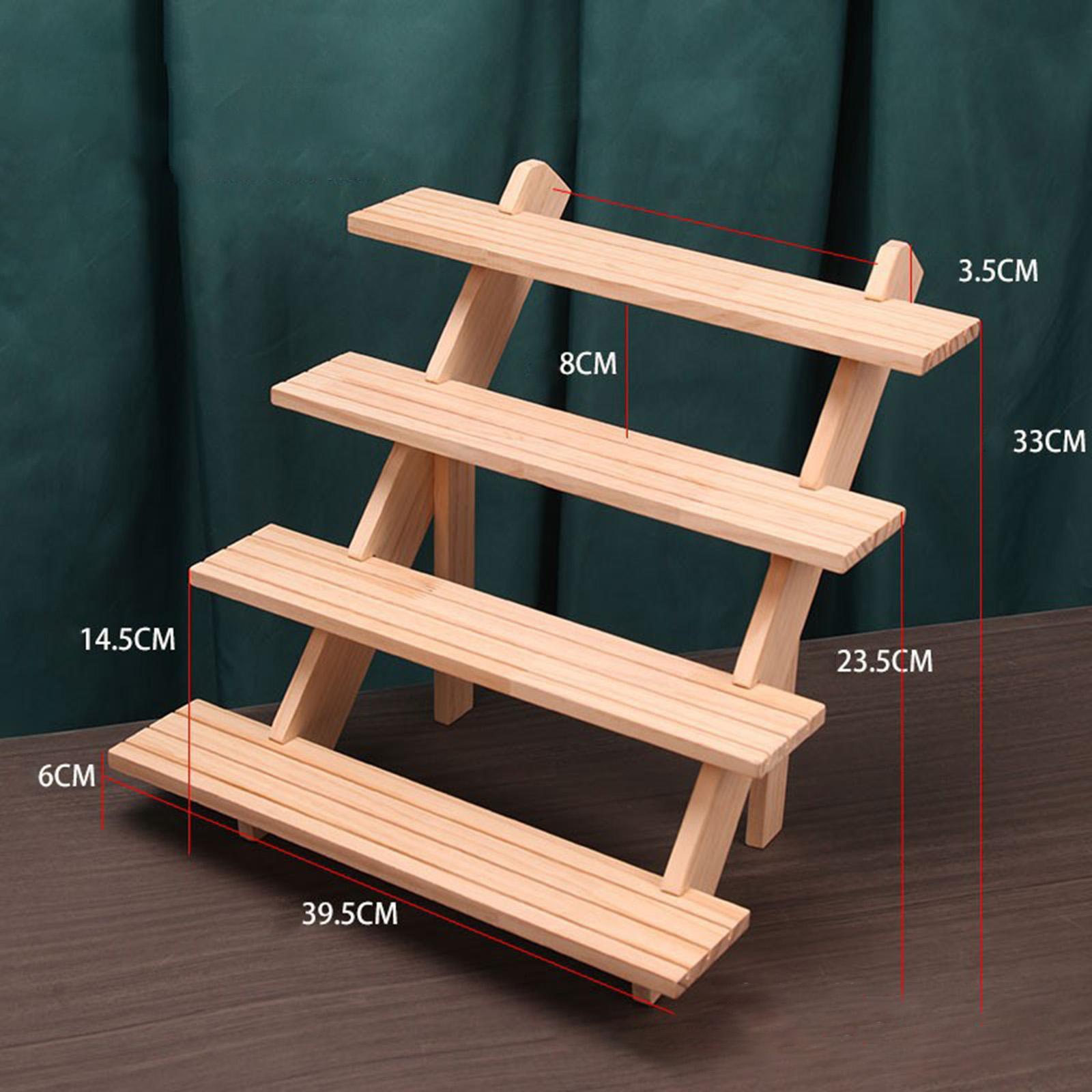 Earring Rings Organizer Wood Easy to Assemble Storing Earrings, Rings 4 Tier