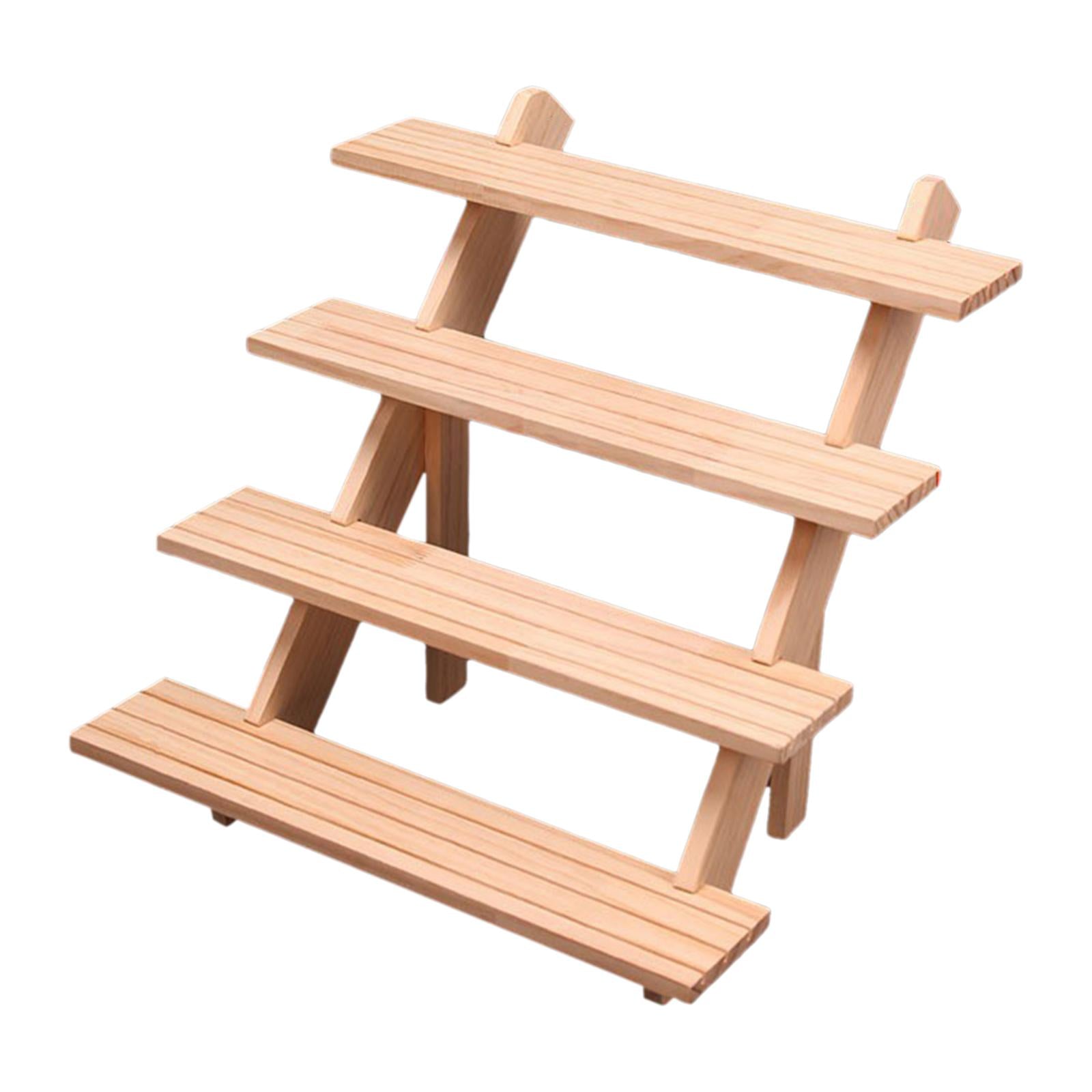 Earring Rings Organizer Wood Easy to Assemble Storing Earrings, Rings 4 Tier