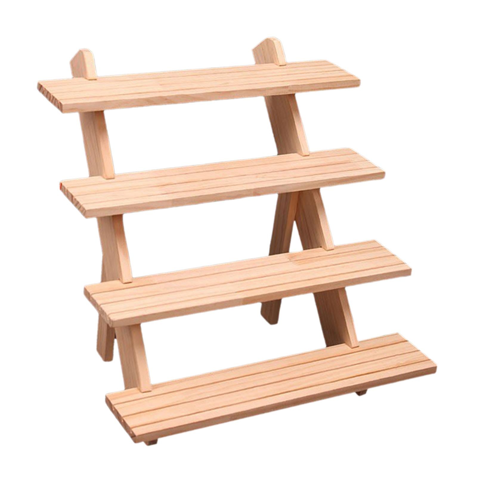 Earring Rings Organizer Wood Easy to Assemble Storing Earrings, Rings 4 Tier