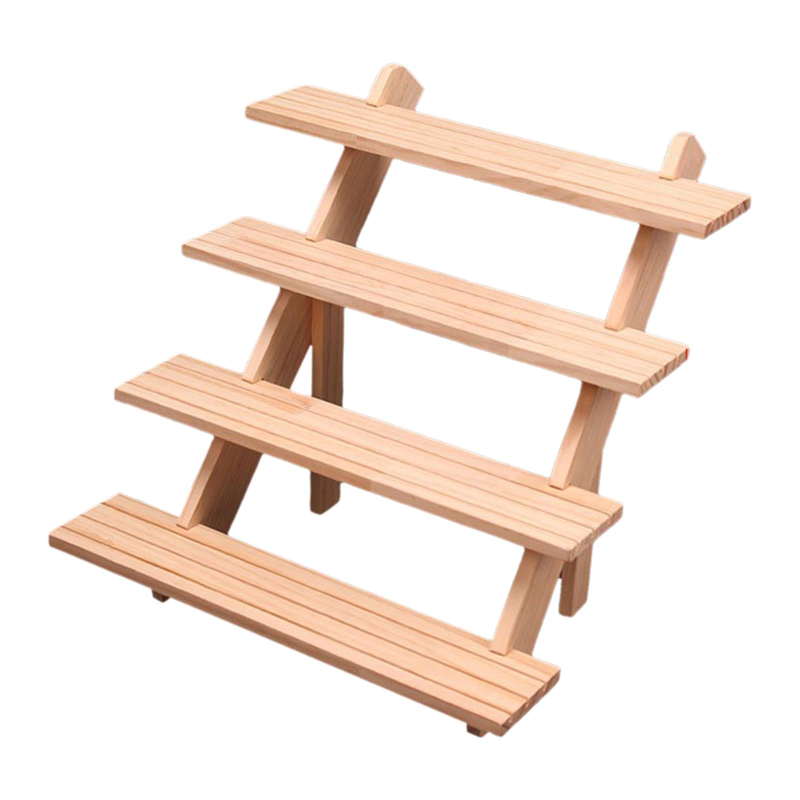 Earring Rings Organizer Wood Easy to Assemble Storing Earrings, Rings 4 Tier