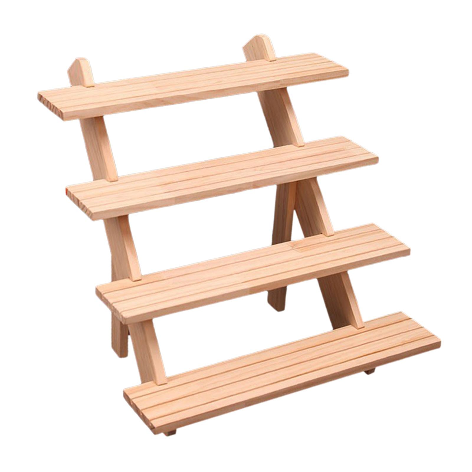 Earring Rings Organizer Wood Easy to Assemble Storing Earrings, Rings 4 Tier