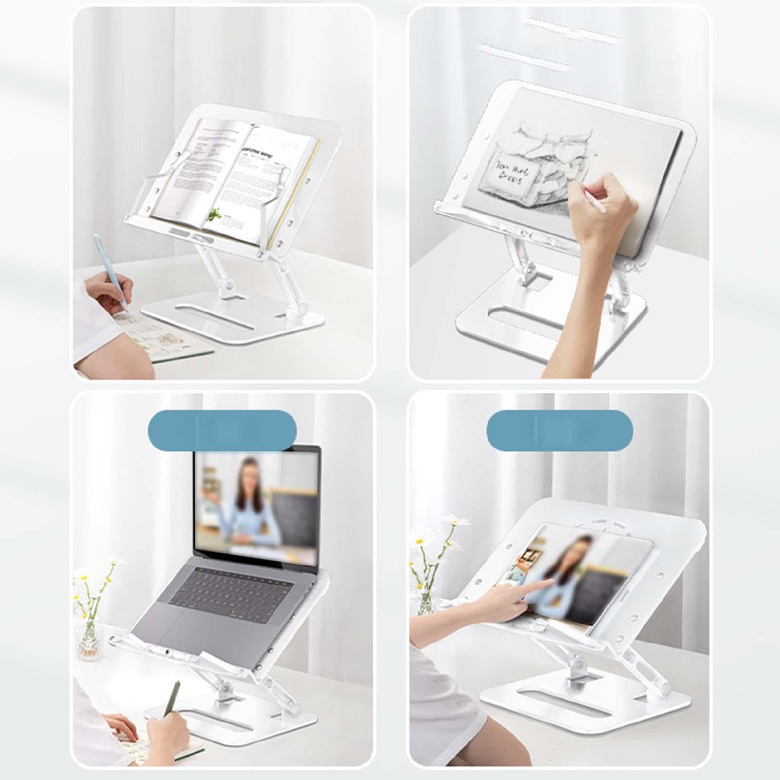 Book Holder Foldable Tablet Holder Non Slip Save Space for Office Documents Silver