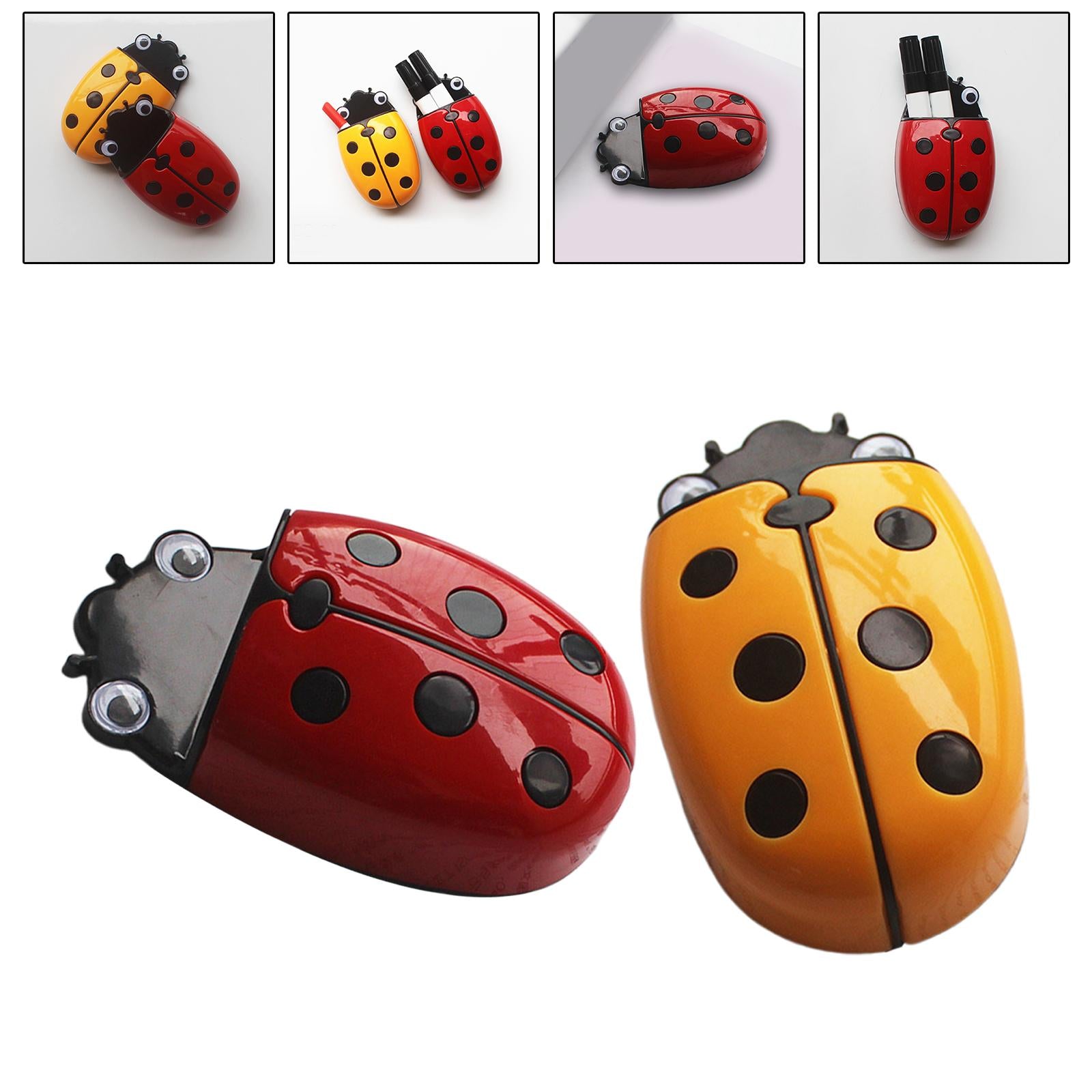 Magnetic Dry Erase Marker Holder with Ladybug Shape 2in1 for Workshop Office Red