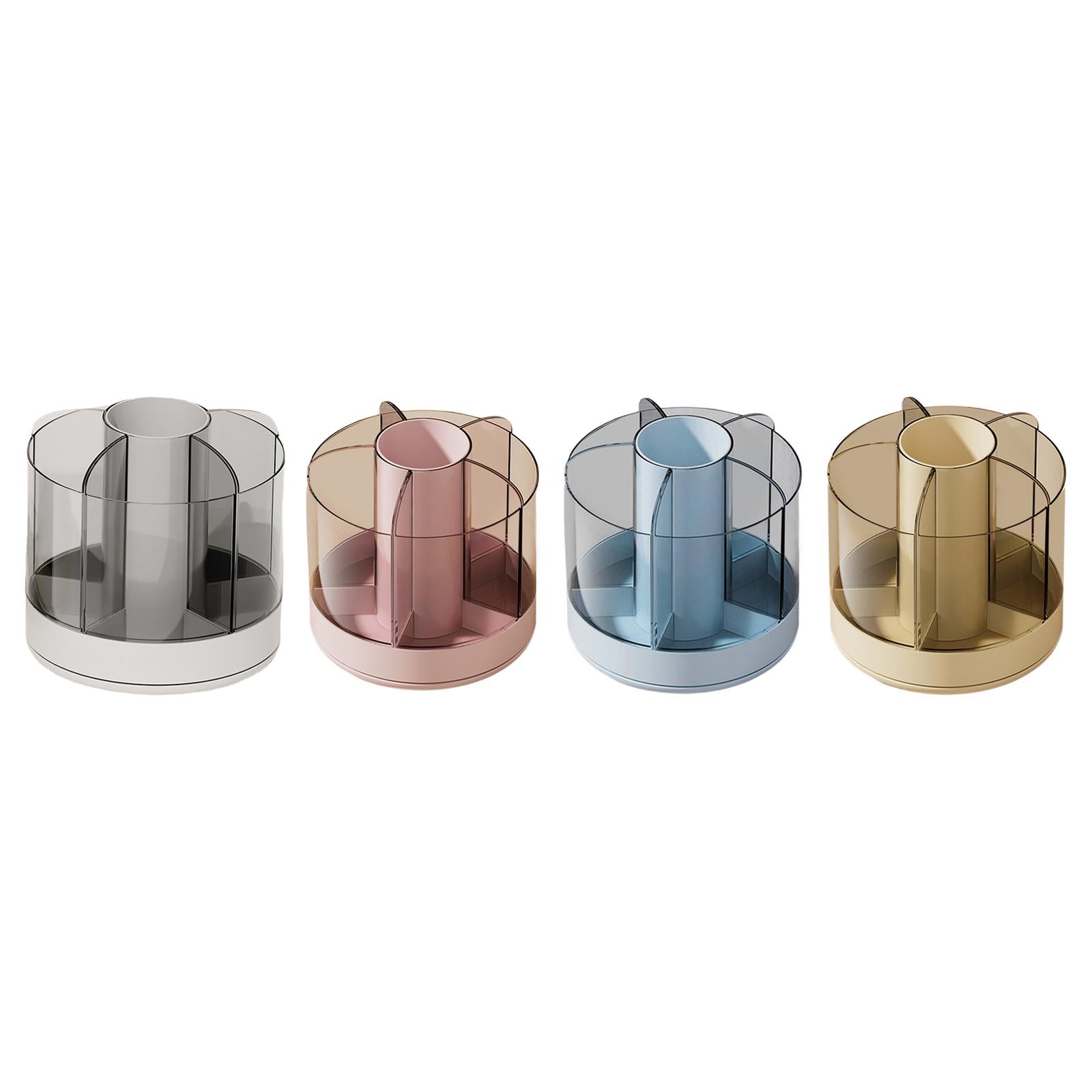 Pencil Holder Cup for Desk Cosmetics Brush Holder Clear for Office Supplies White