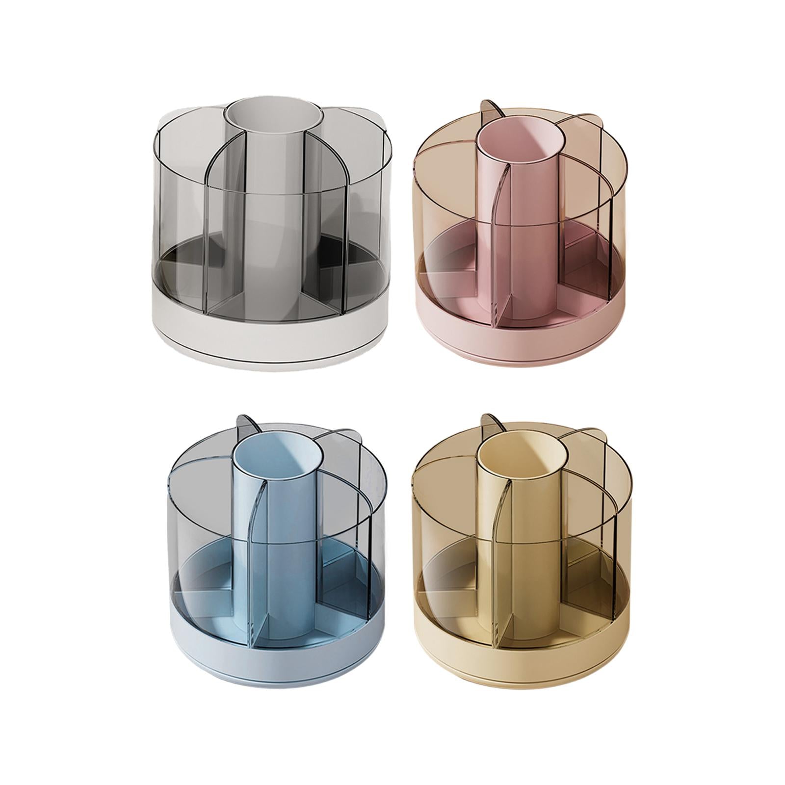 Pencil Holder Cup for Desk Cosmetics Brush Holder Clear for Office Supplies White