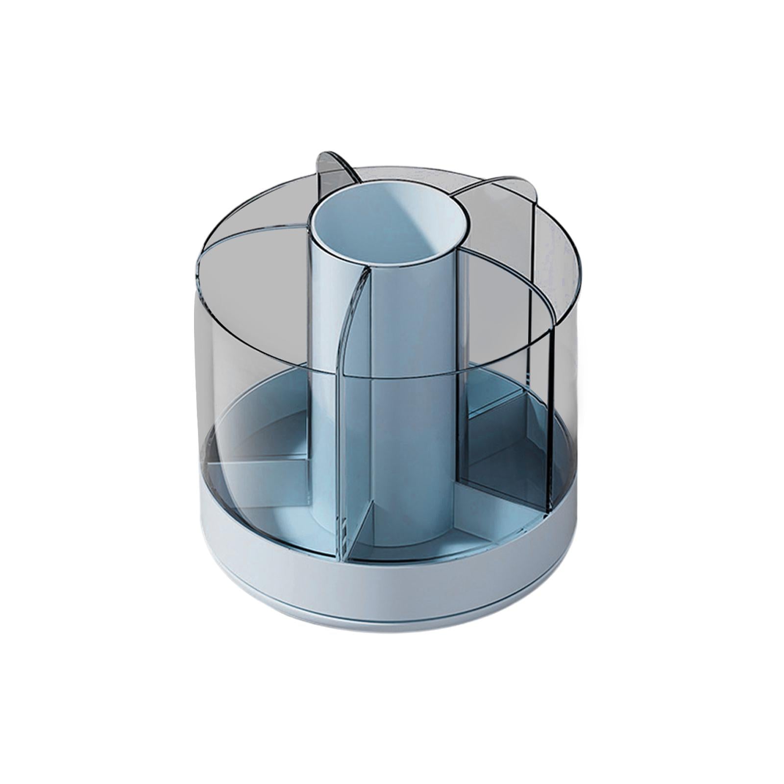 Pencil Holder Cup for Desk Cosmetics Brush Holder Clear for Office Supplies Blue