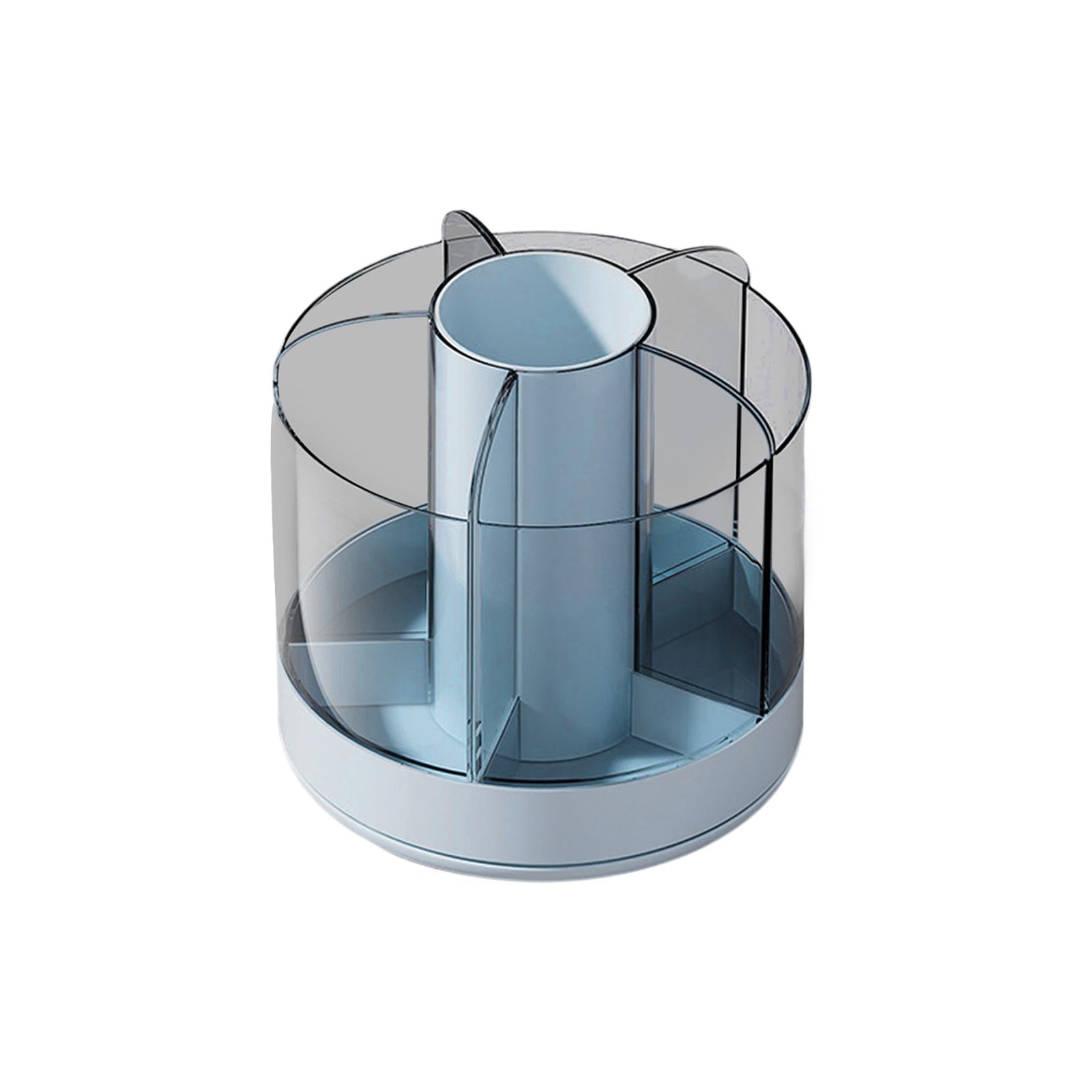 Pencil Holder Cup for Desk Cosmetics Brush Holder Clear for Office Supplies Blue