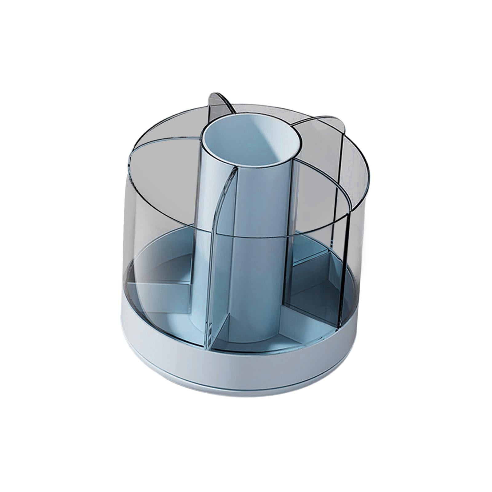 Pencil Holder Cup for Desk Cosmetics Brush Holder Clear for Office Supplies Blue