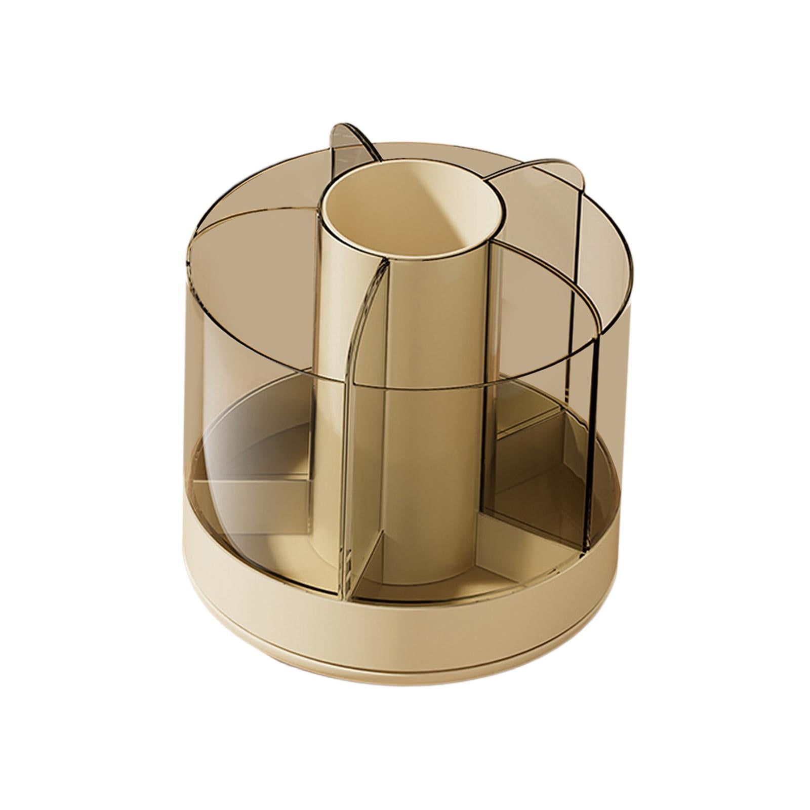 Pencil Holder Cup for Desk Cosmetics Brush Holder Clear for Office Supplies Yellow