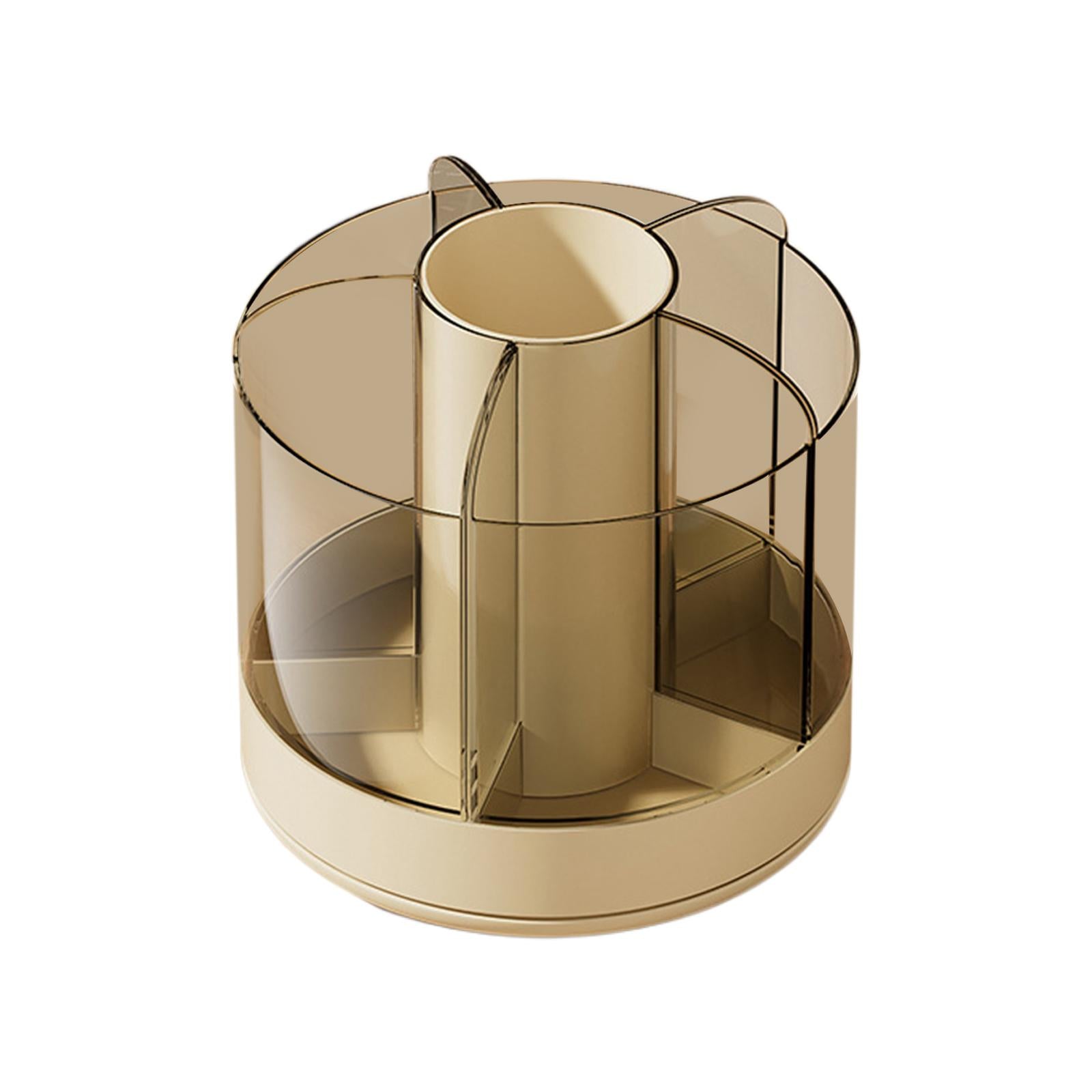 Pencil Holder Cup for Desk Cosmetics Brush Holder Clear for Office Supplies Yellow