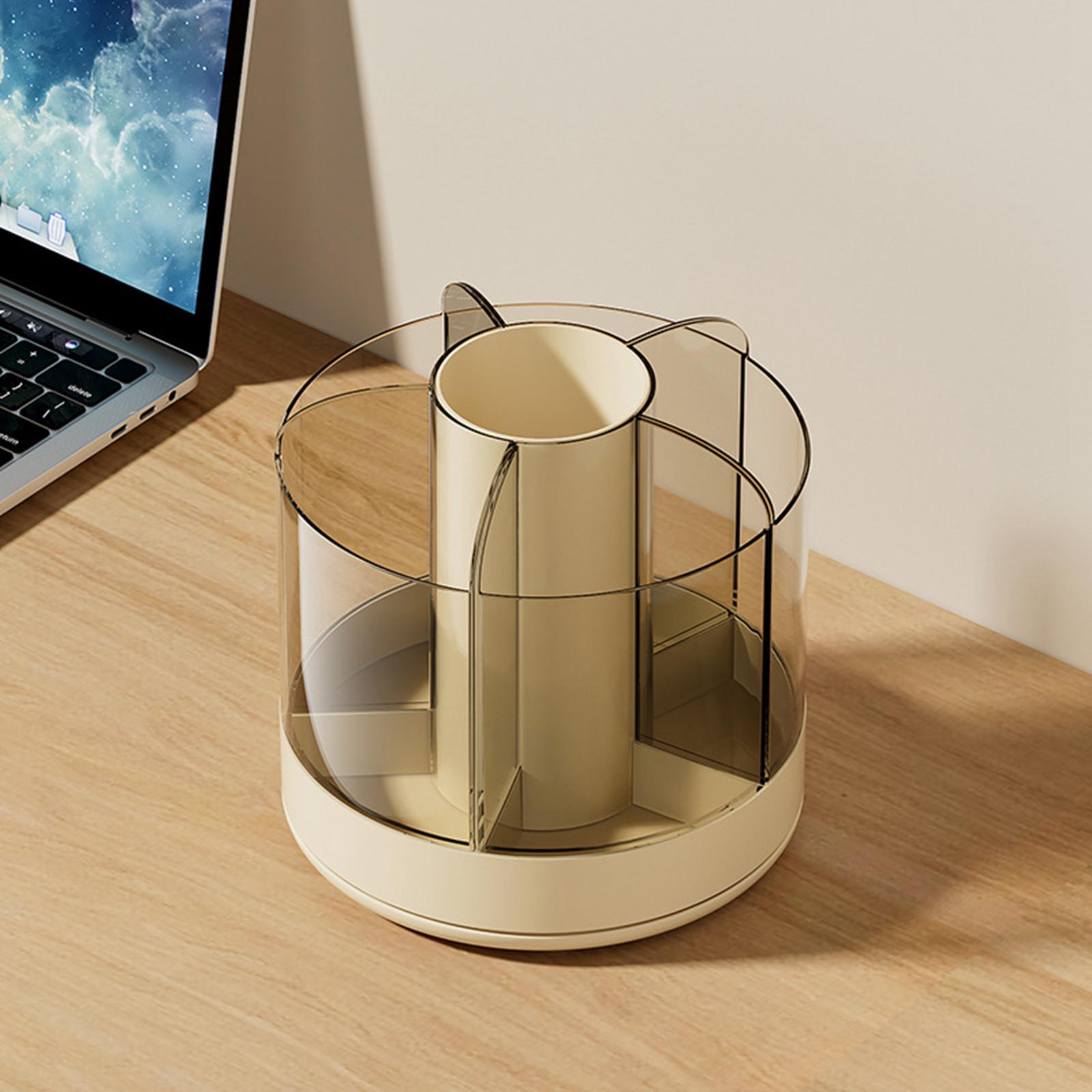 Pencil Holder Cup for Desk Cosmetics Brush Holder Clear for Office Supplies Yellow