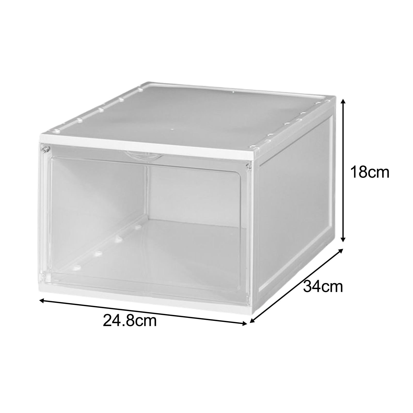 Shoe Box Stackable Shoe Bins Display Case Shoe Container for Closet White