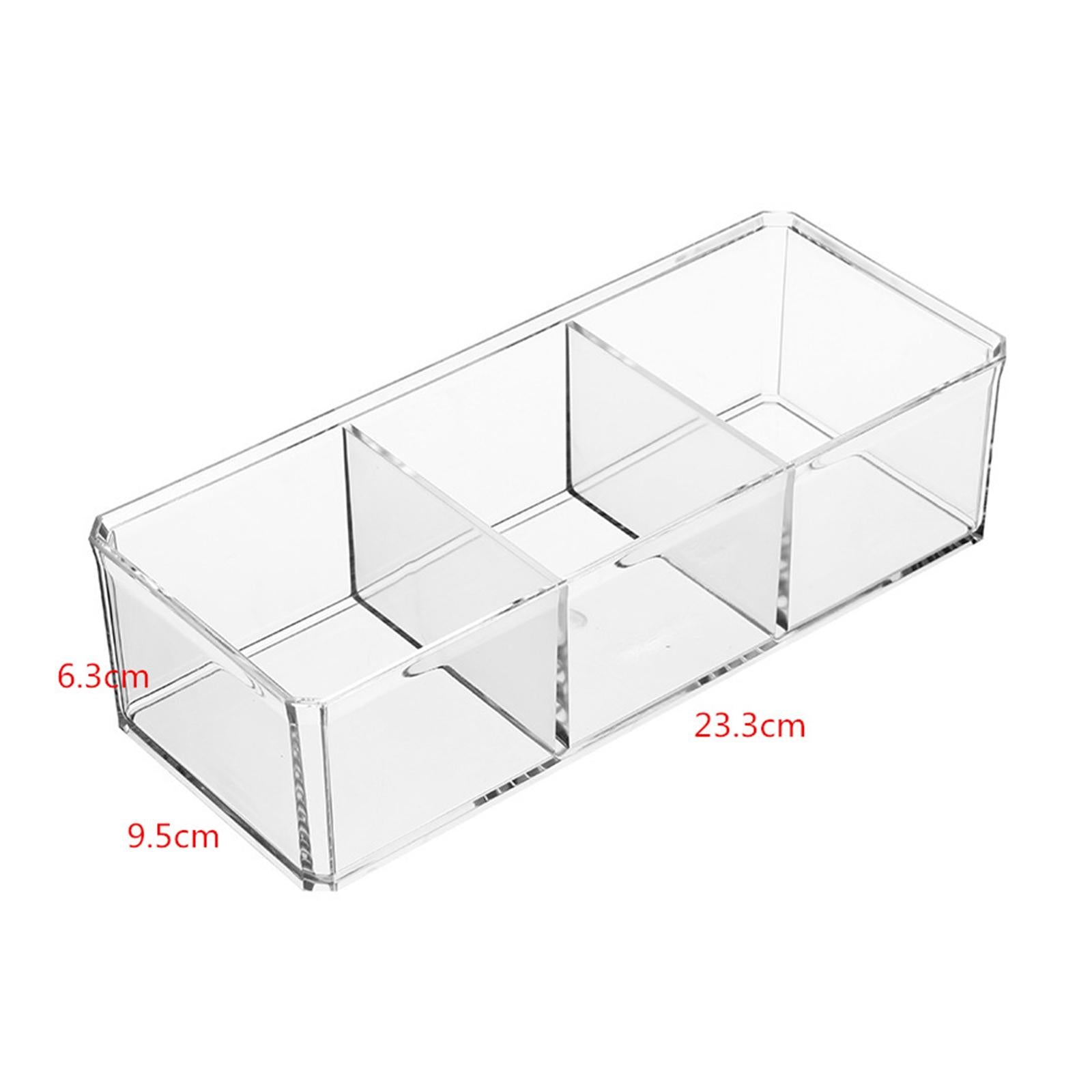 tea bags Organizer Desk Makeup Holder for Bathroom Counter Desk Accessories 3 Grids without Lid