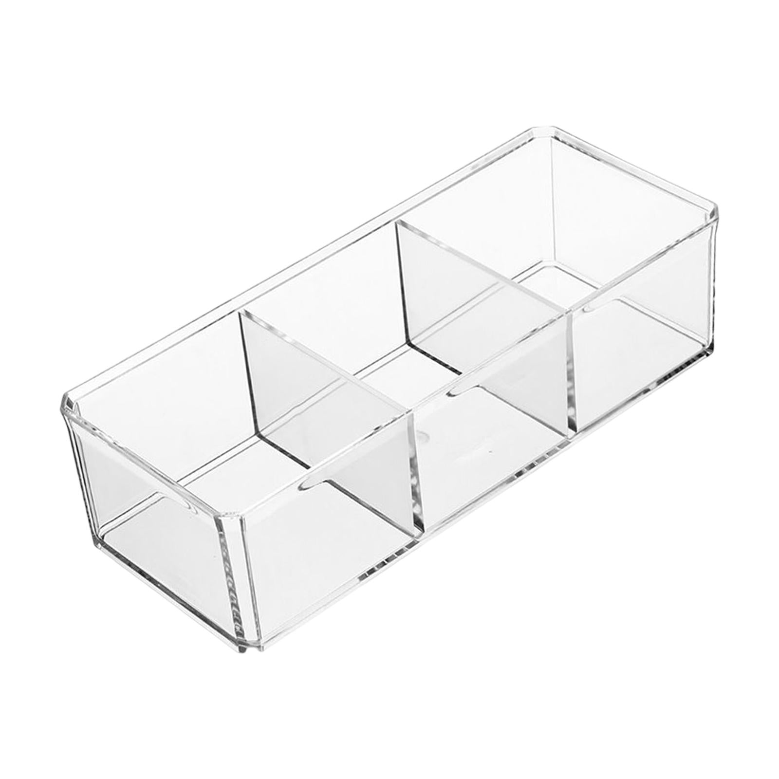 tea bags Organizer Desk Makeup Holder for Bathroom Counter Desk Accessories 3 Grids without Lid