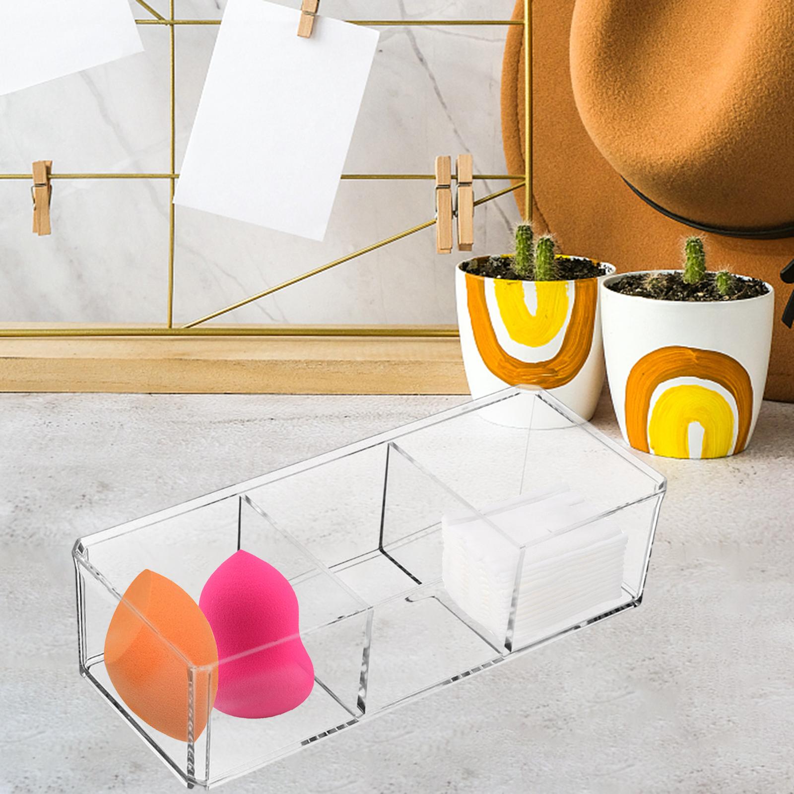 tea bags Organizer Desk Makeup Holder for Bathroom Counter Desk Accessories 3 Grids without Lid