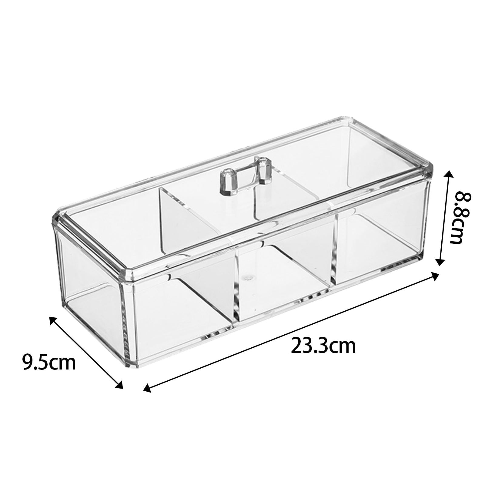 tea bags Organizer Desk Makeup Holder for Bathroom Counter Desk Accessories 3 Grids with Lid