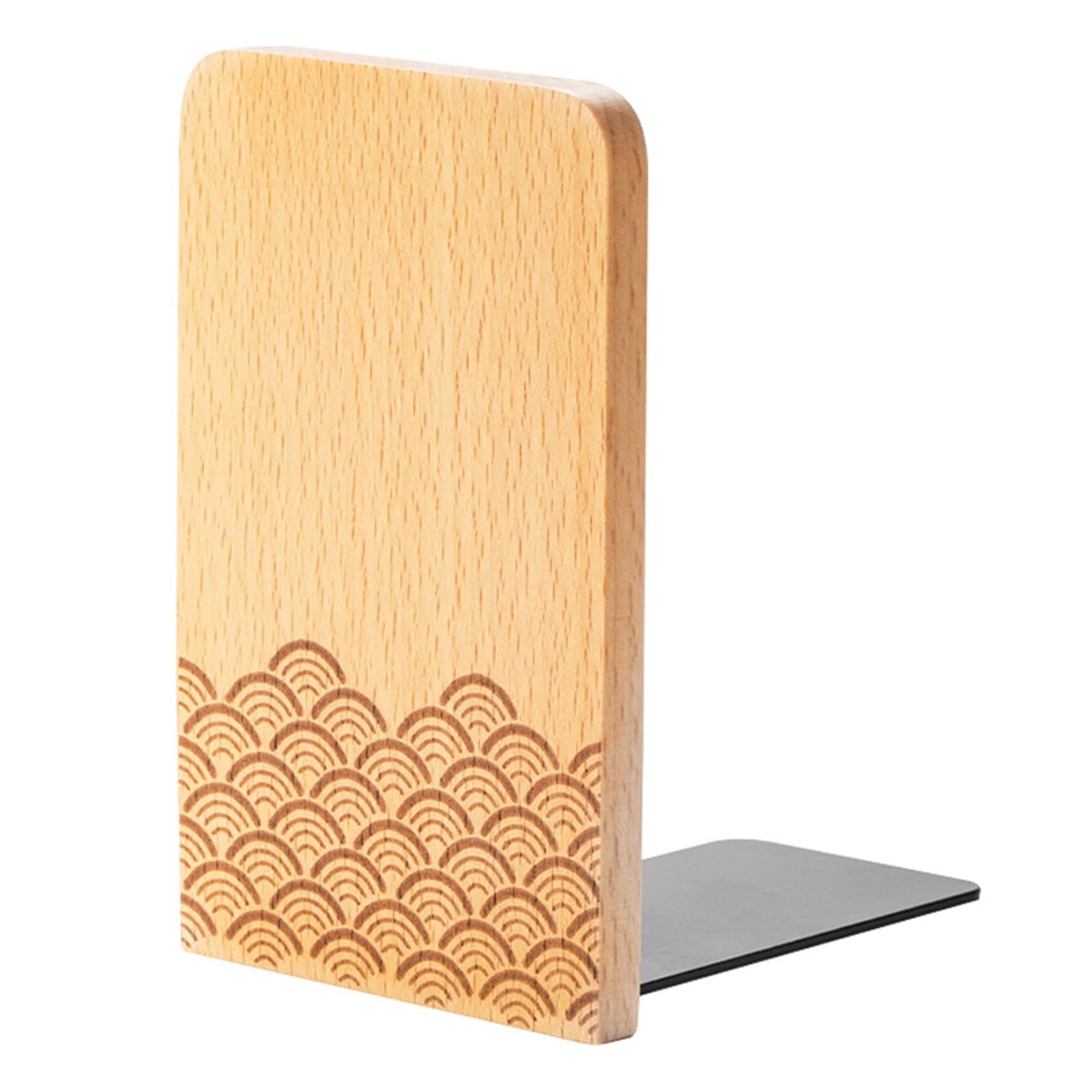 Books Stopper Book Support Non Skid Wooden Bookend for Heavy Books Room