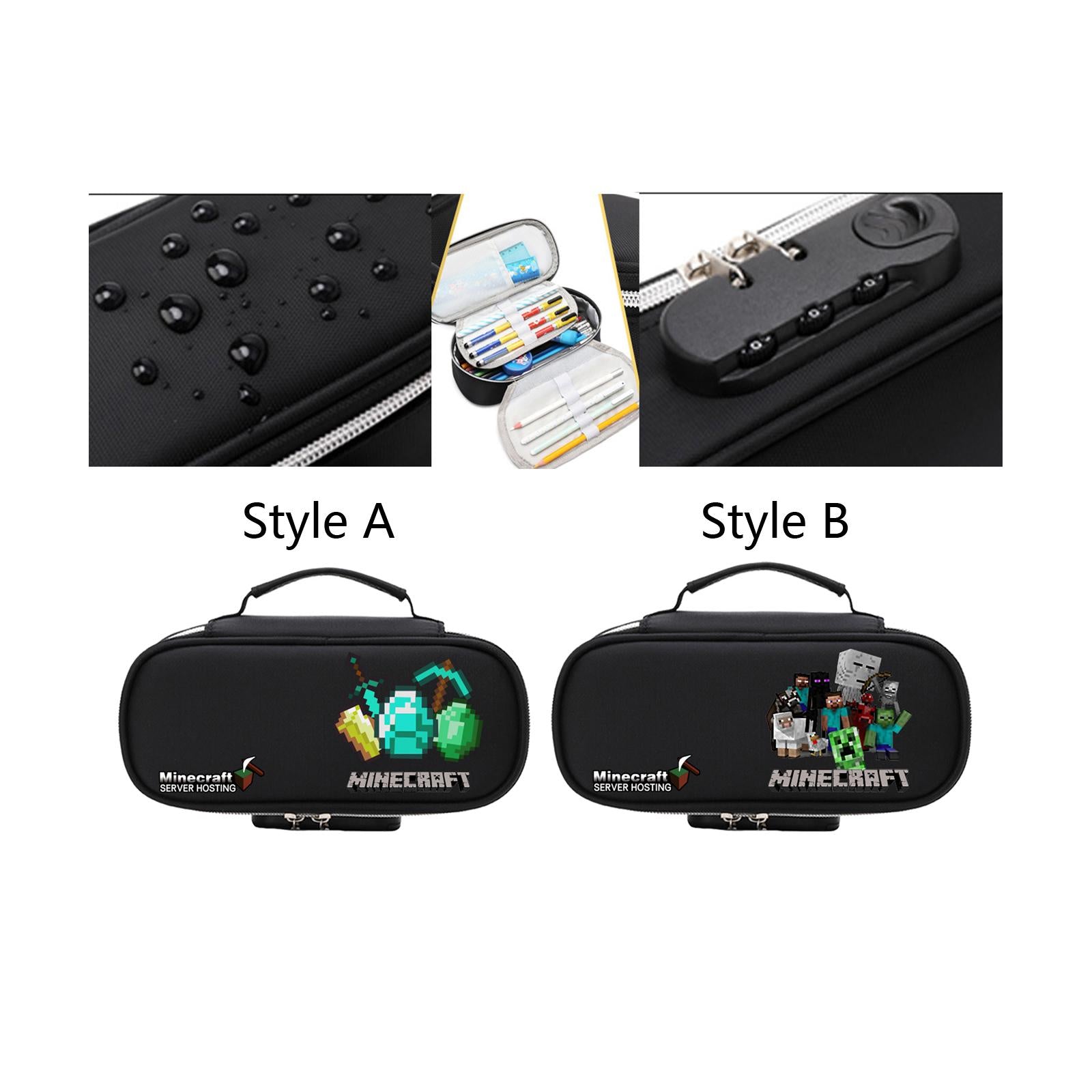 Marker Pen Pouch Zipper Office Organizer Bag Portable for School Grils Boys Style A