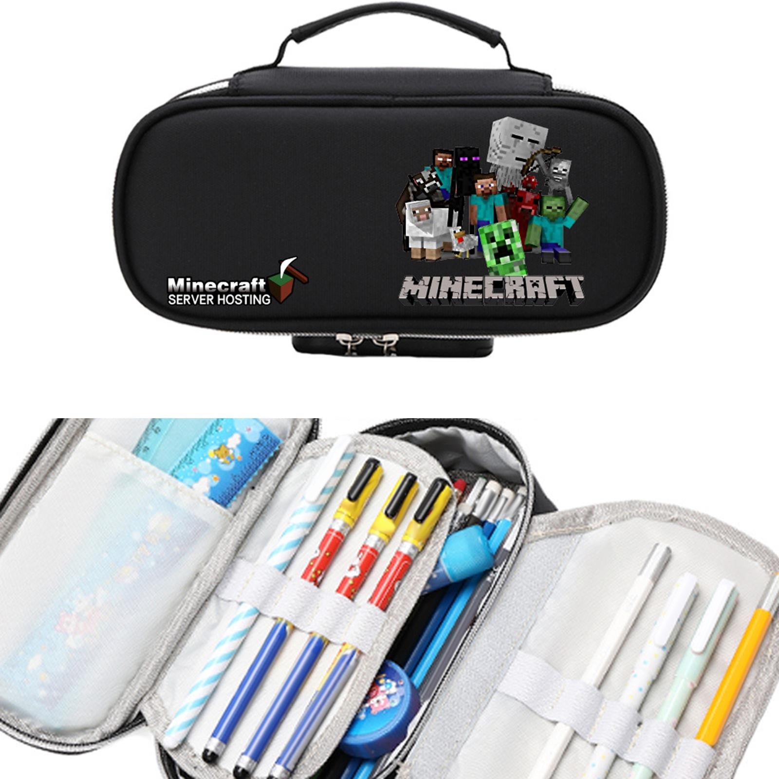Marker Pen Pouch Zipper Office Organizer Bag Portable for School Grils Boys Style B