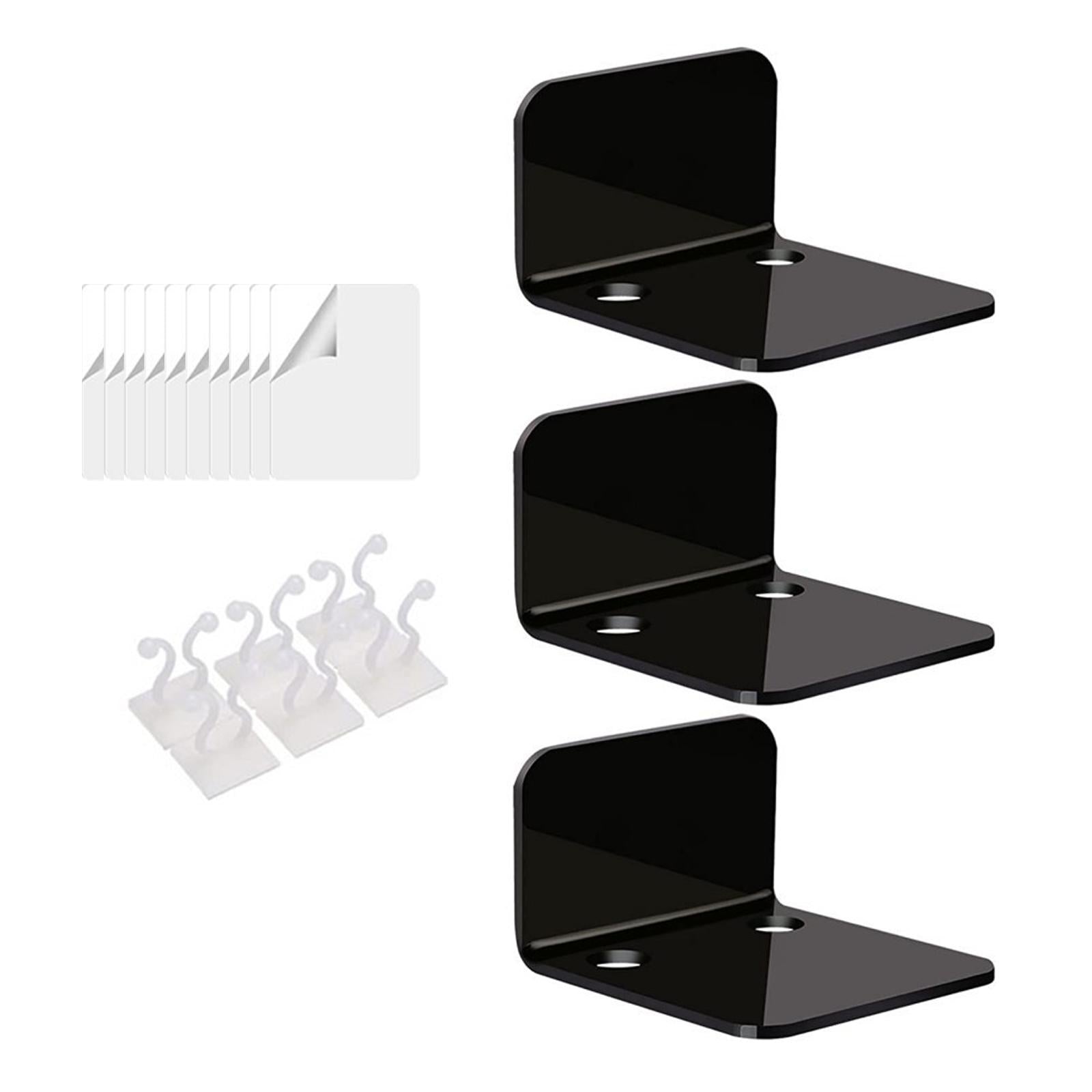 Acrylic Floating Shelves Monitor Top Rack for Collectibles Plants Black