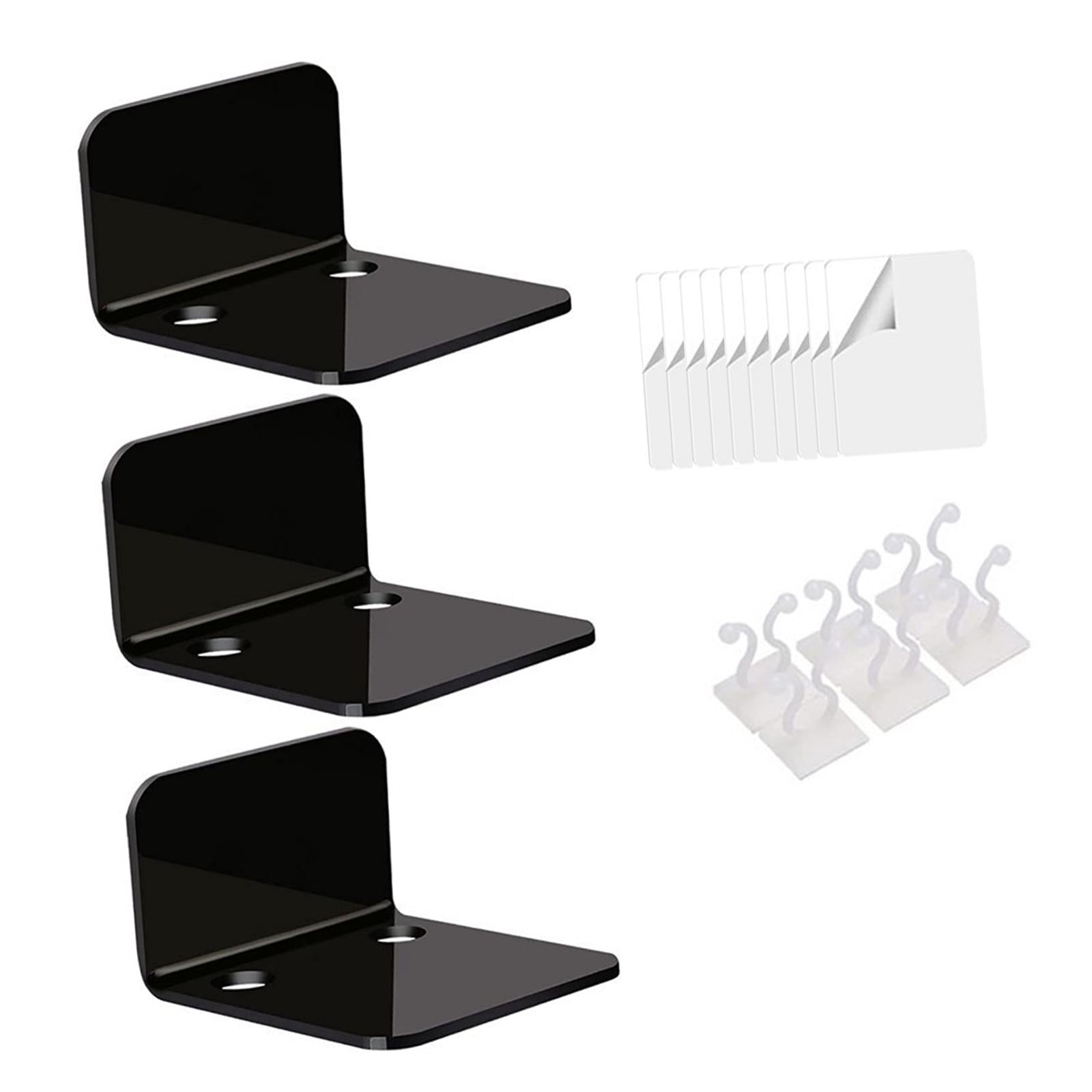 Acrylic Floating Shelves Monitor Top Rack for Collectibles Plants Black