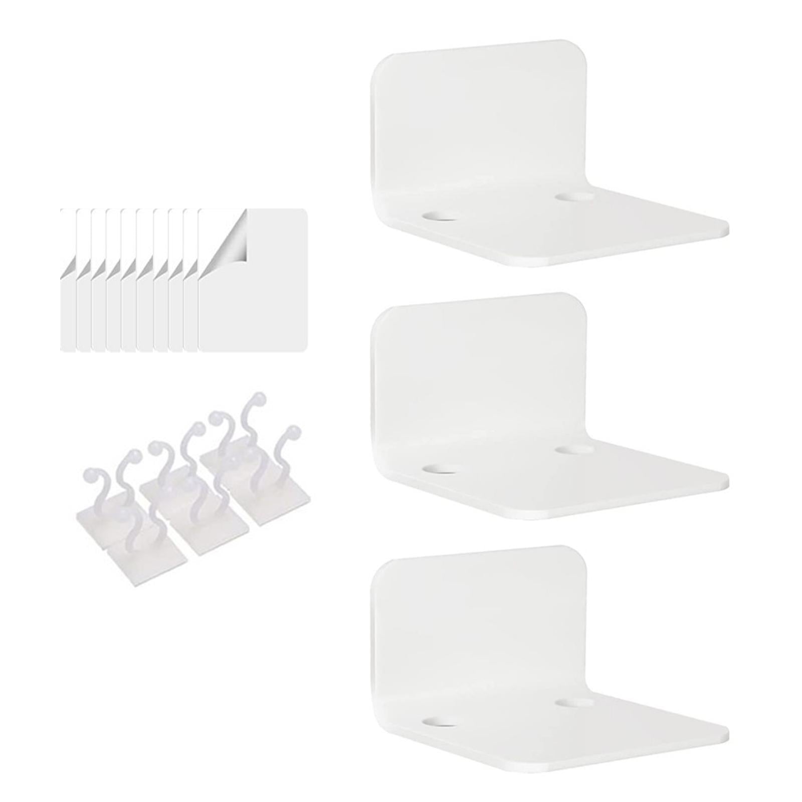 Acrylic Floating Shelves Monitor Top Rack for Collectibles Plants White