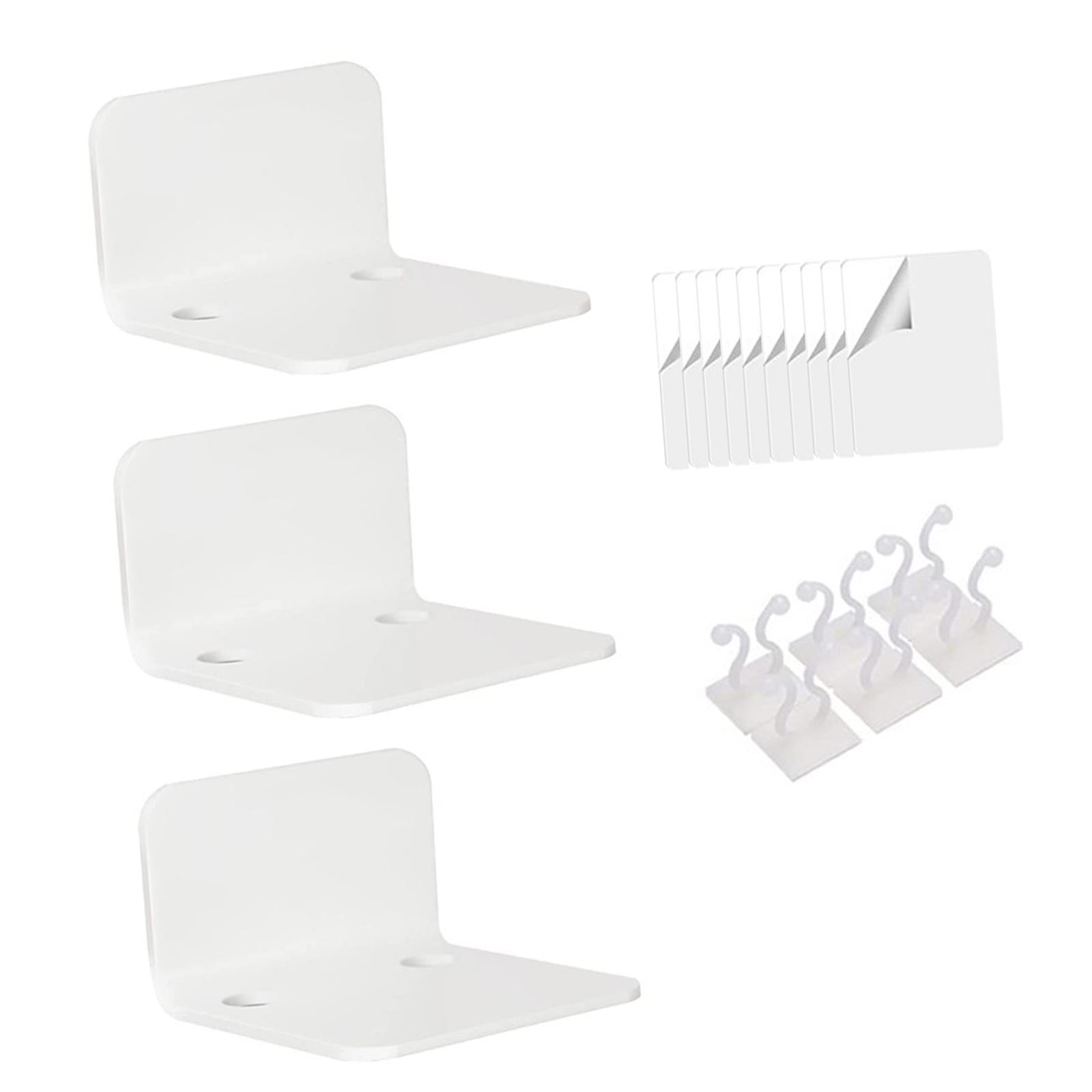 Acrylic Floating Shelves Monitor Top Rack for Collectibles Plants White