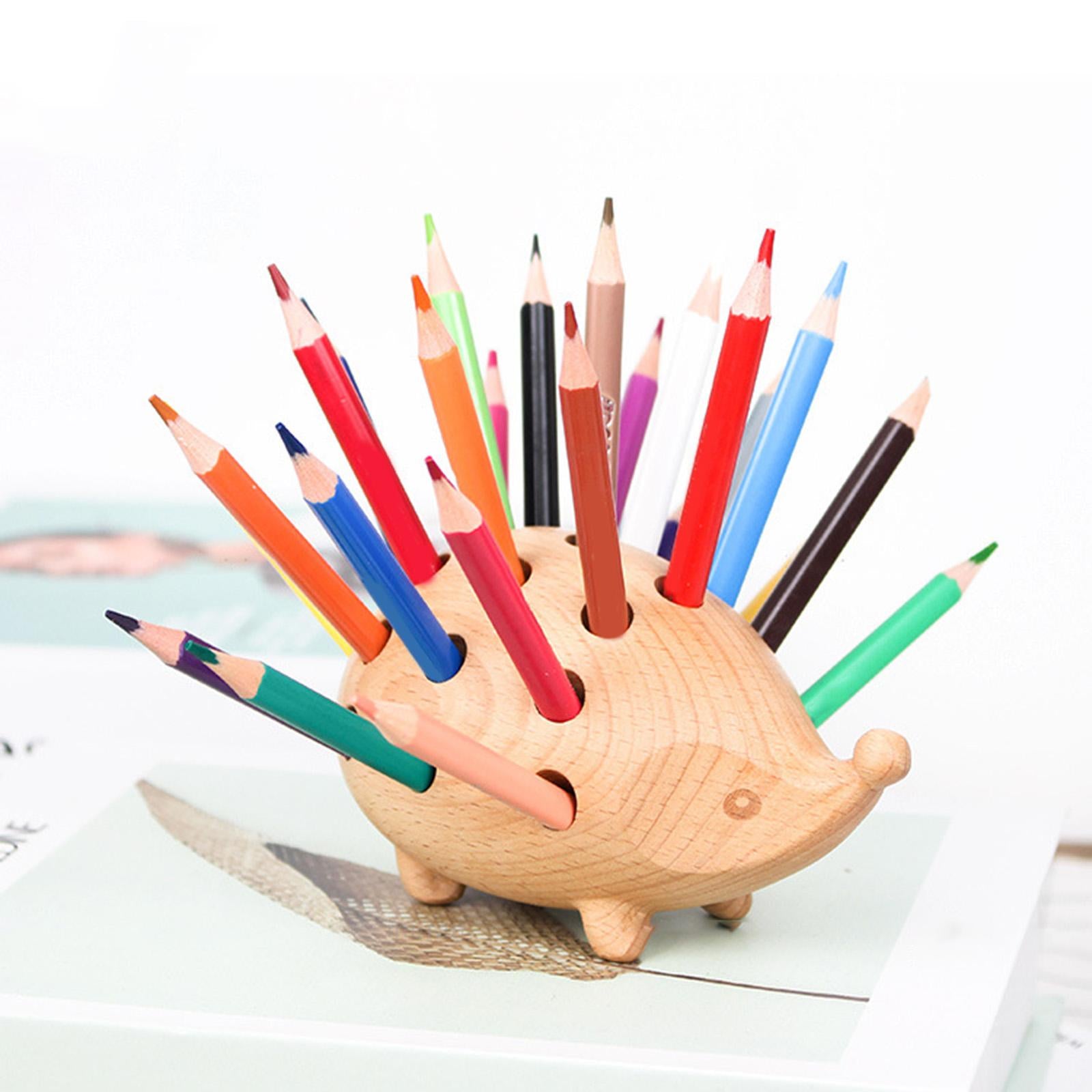 Wooden Pen Holder Creative Student Ornament Desk Sorter Children for Desktop