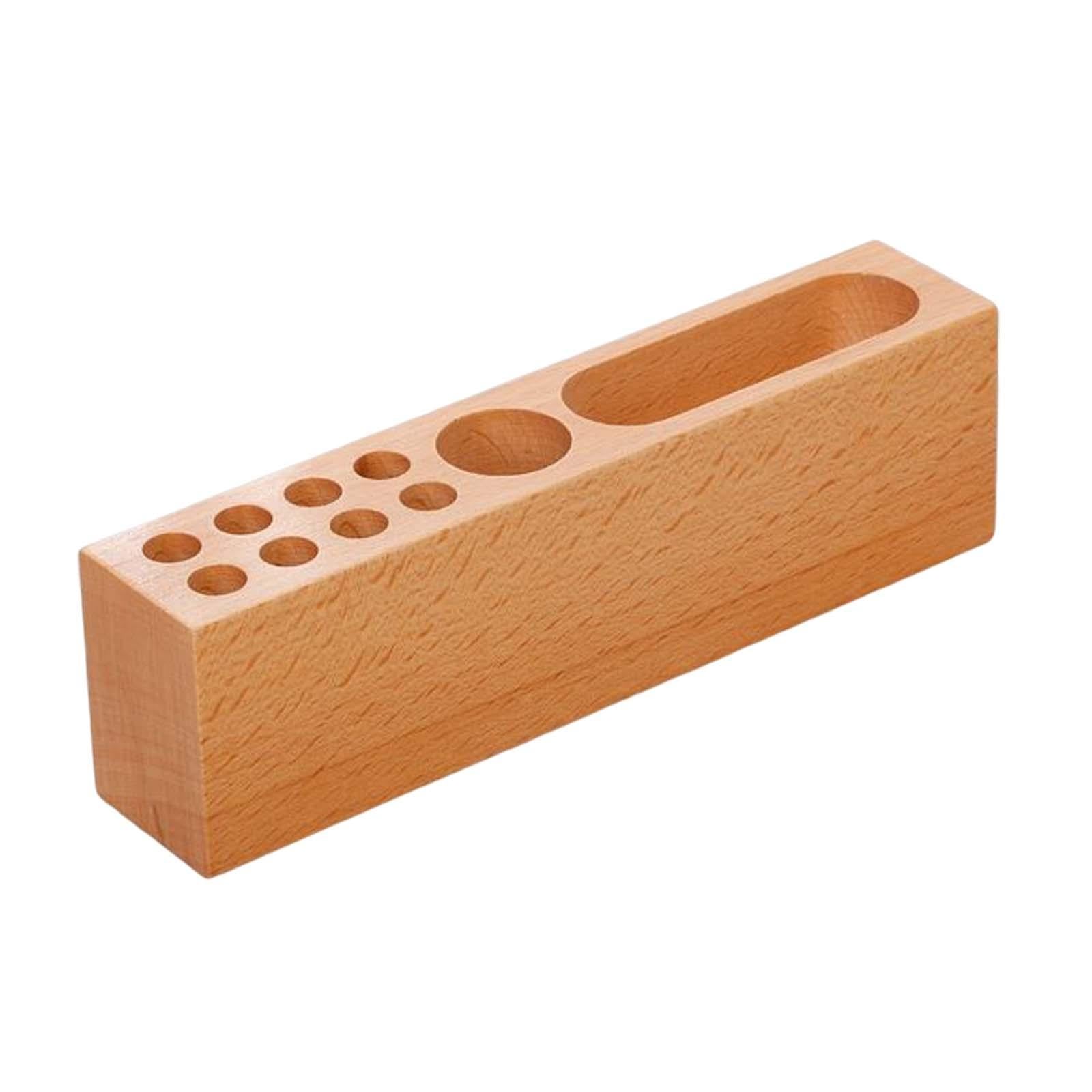 Wooden Pen Holder Durable Wooden Pencil Holder Desk Organizer for Desktop A