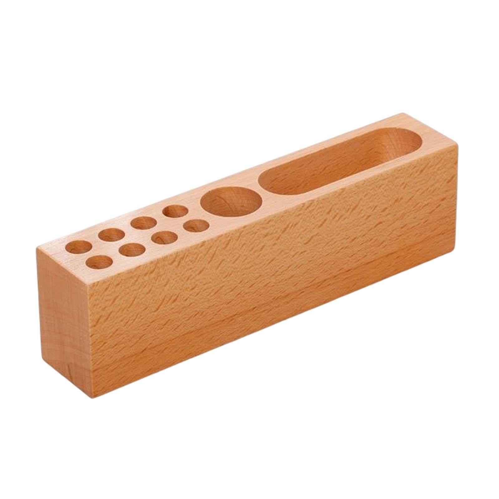 Wooden Pen Holder Durable Wooden Pencil Holder Desk Organizer for Desktop A