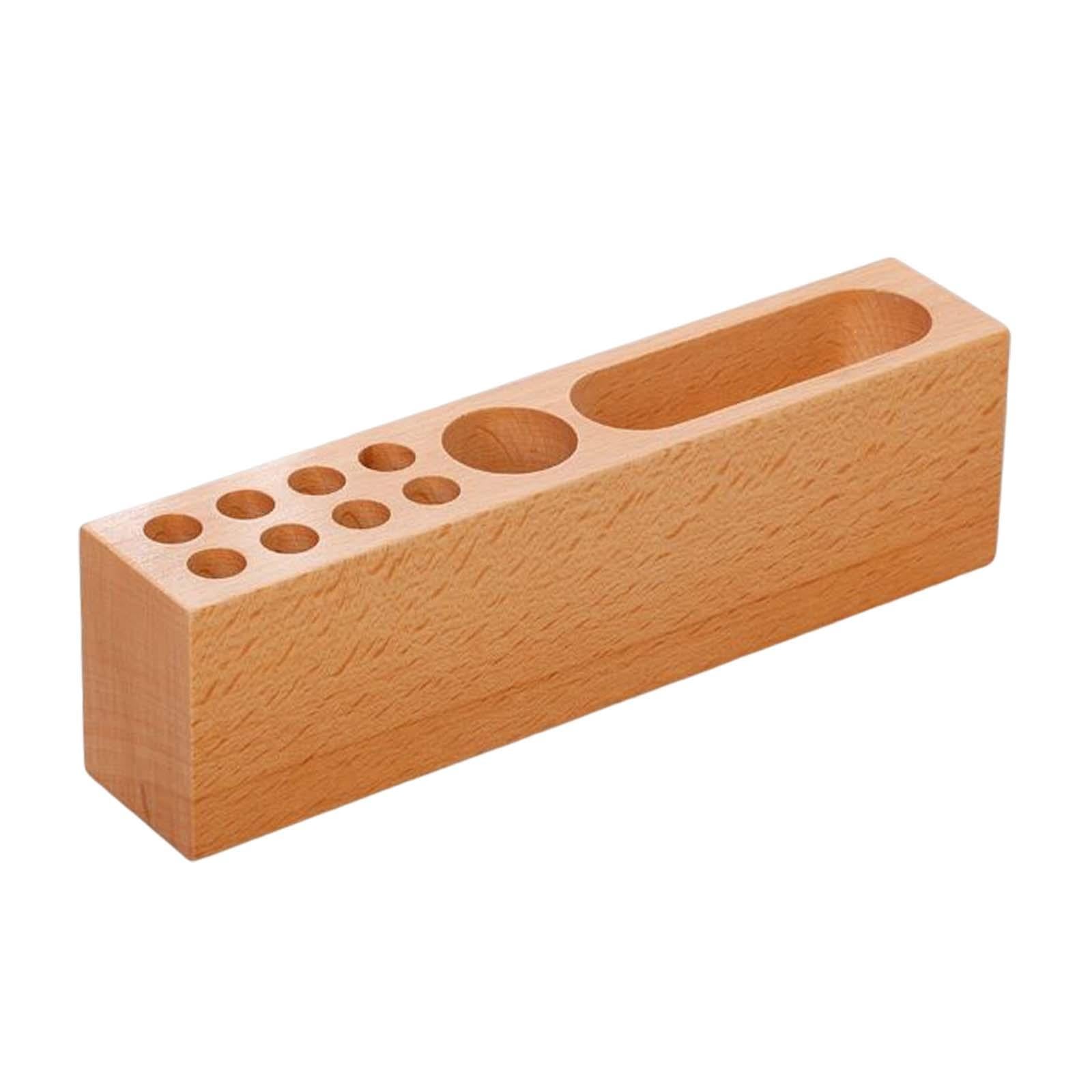 Wooden Pen Holder Durable Wooden Pencil Holder Desk Organizer for Desktop A