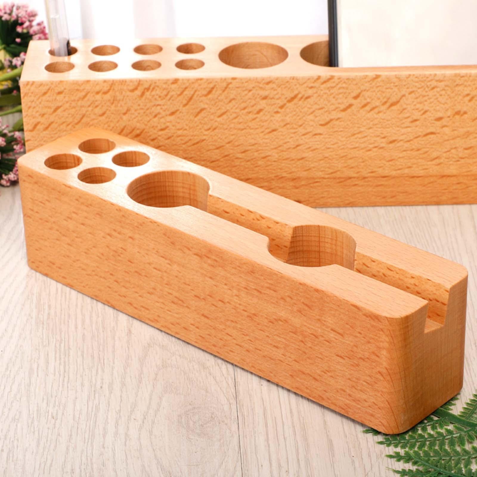 Wooden Pen Holder Durable Wooden Pencil Holder Desk Organizer for Desktop B