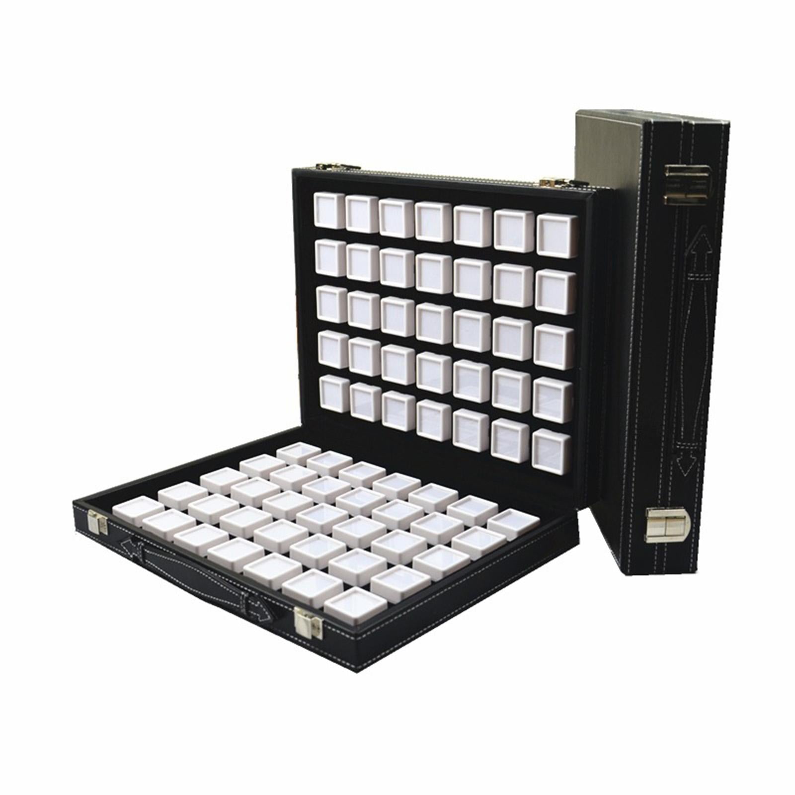 Diamond Gemstone Display Tray Multigrid Showcase Portable for Store Show white 70 grid