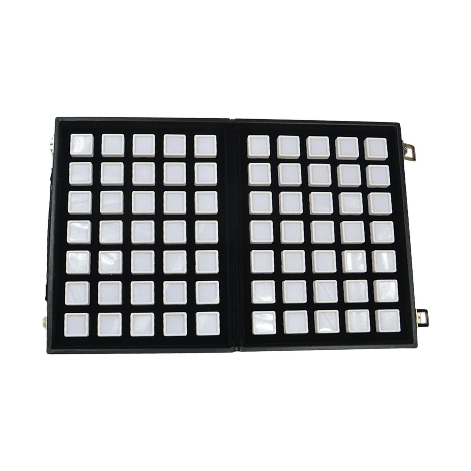 Diamond Gemstone Display Tray Multigrid Showcase Portable for Store Show white 70 grid