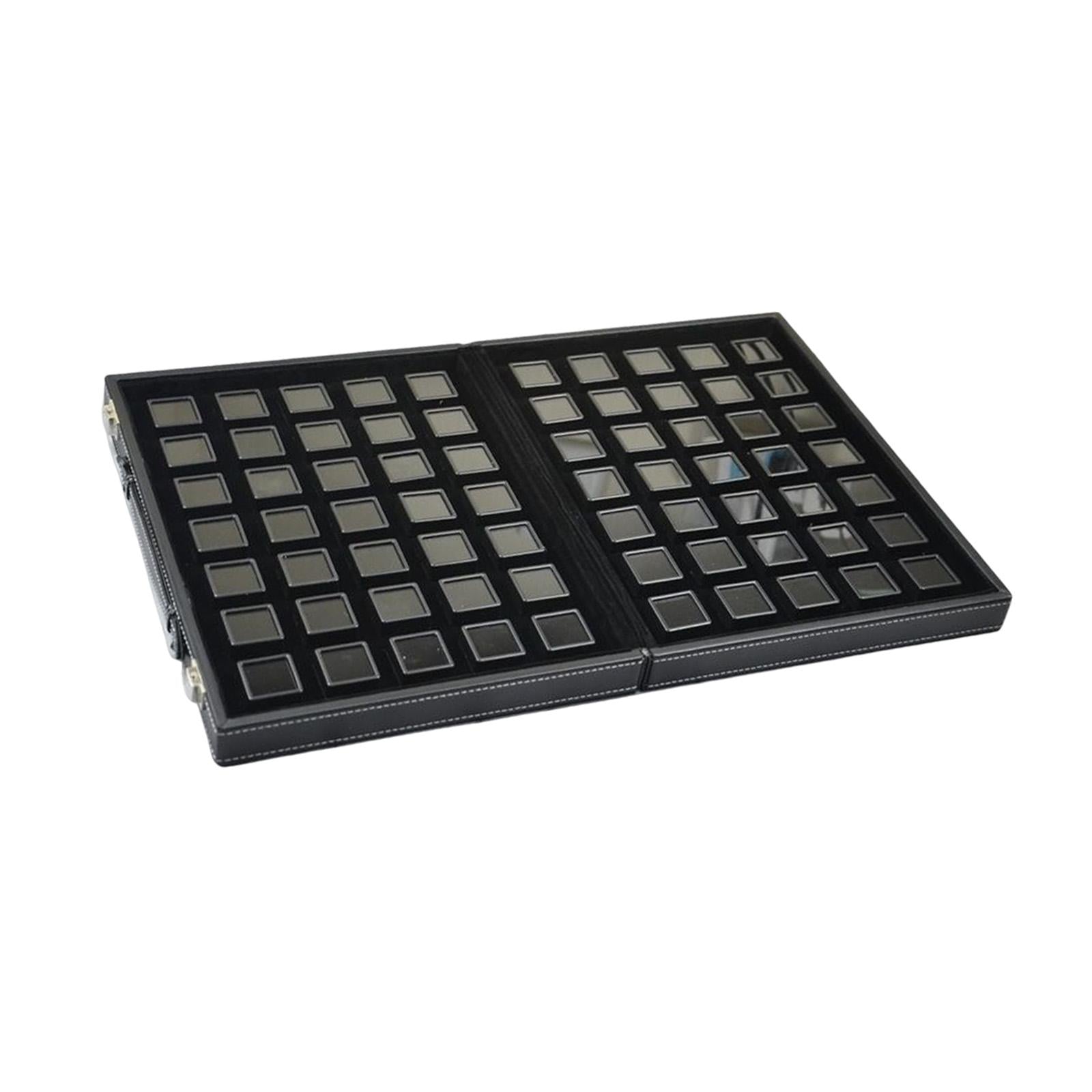 Diamond Gemstone Display Tray Multigrid Showcase Portable for Store Show black 70 grid