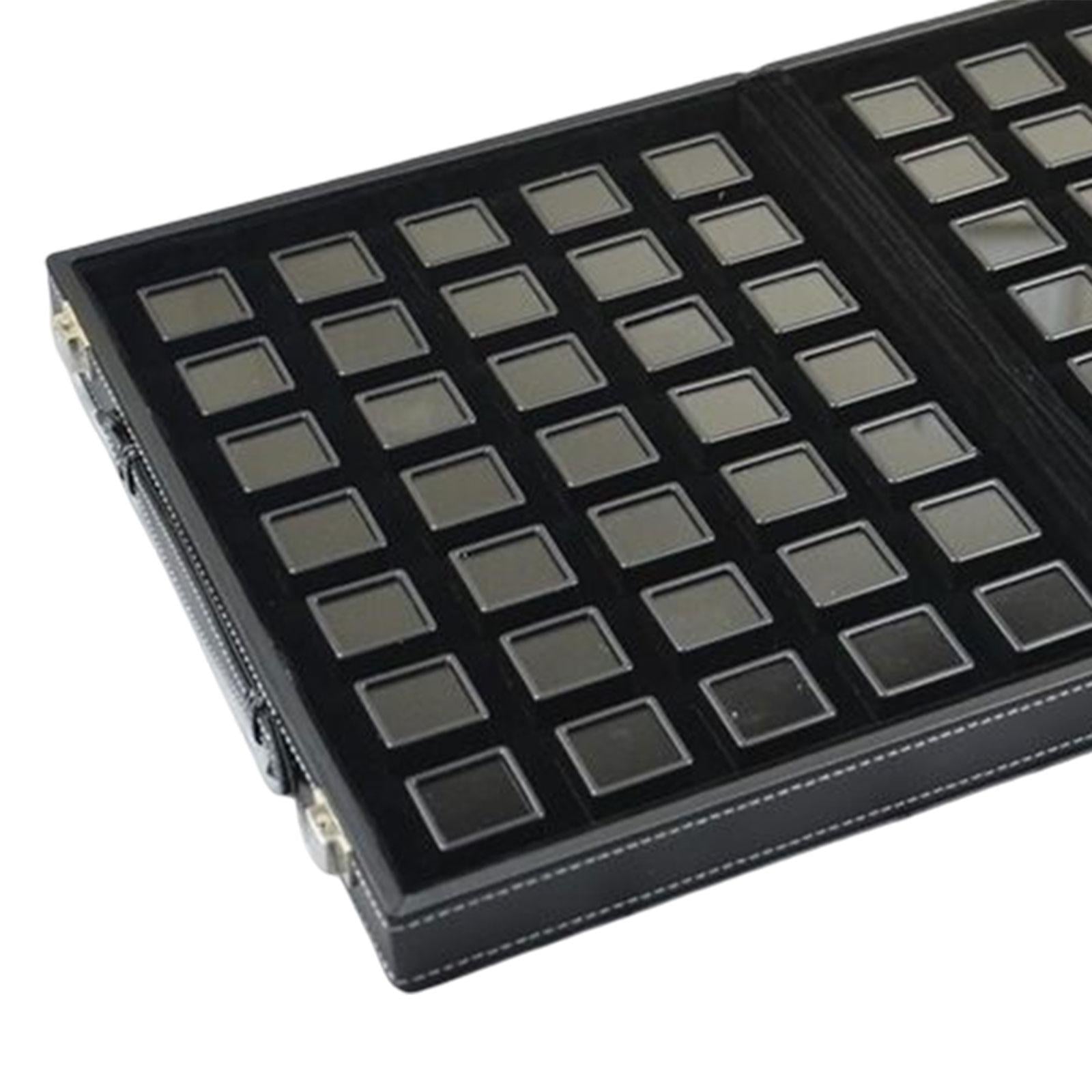 Diamond Gemstone Display Tray Multigrid Showcase Portable for Store Show black 70 grid