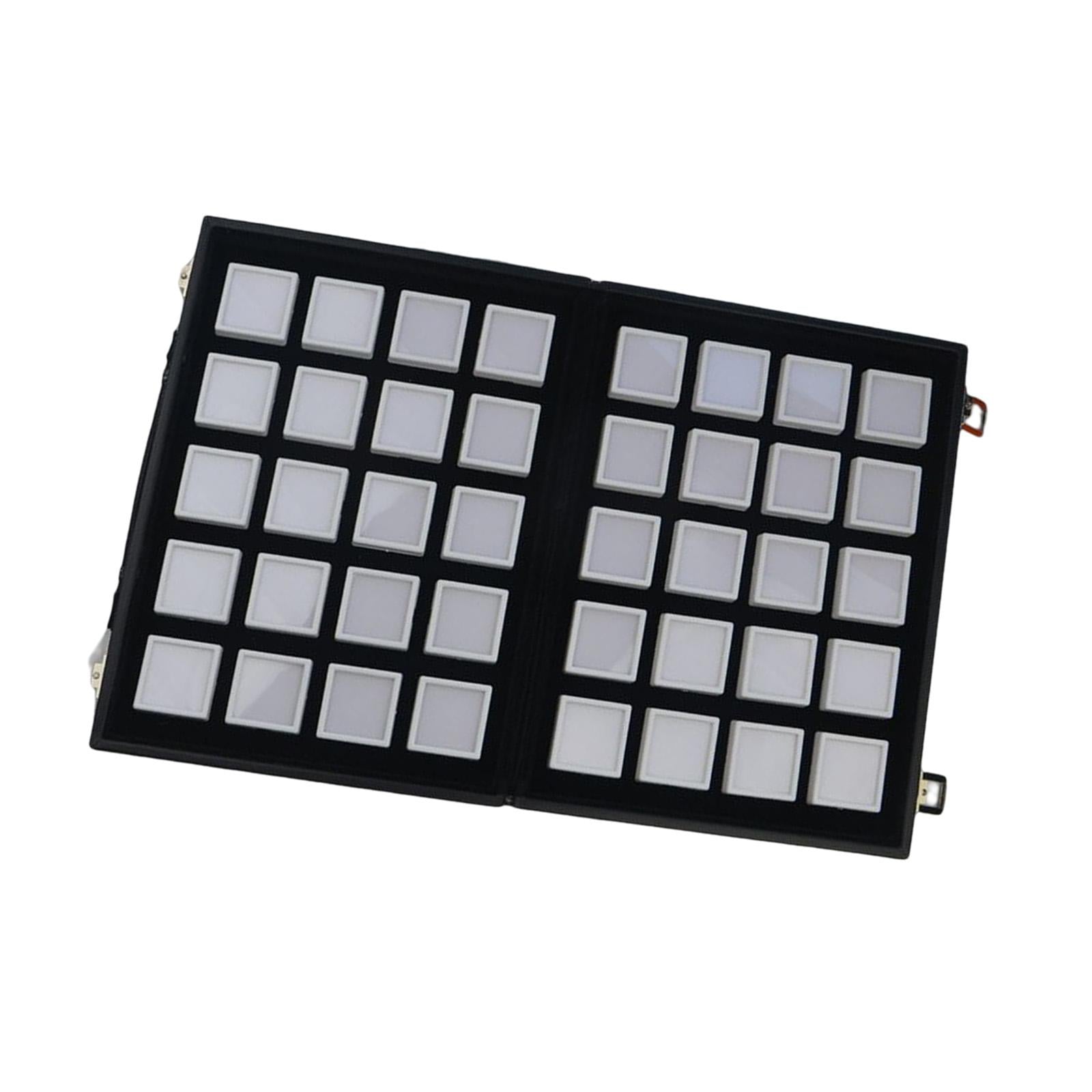 Diamond Gemstone Display Tray Multigrid Showcase Portable for Store Show white 40 grid