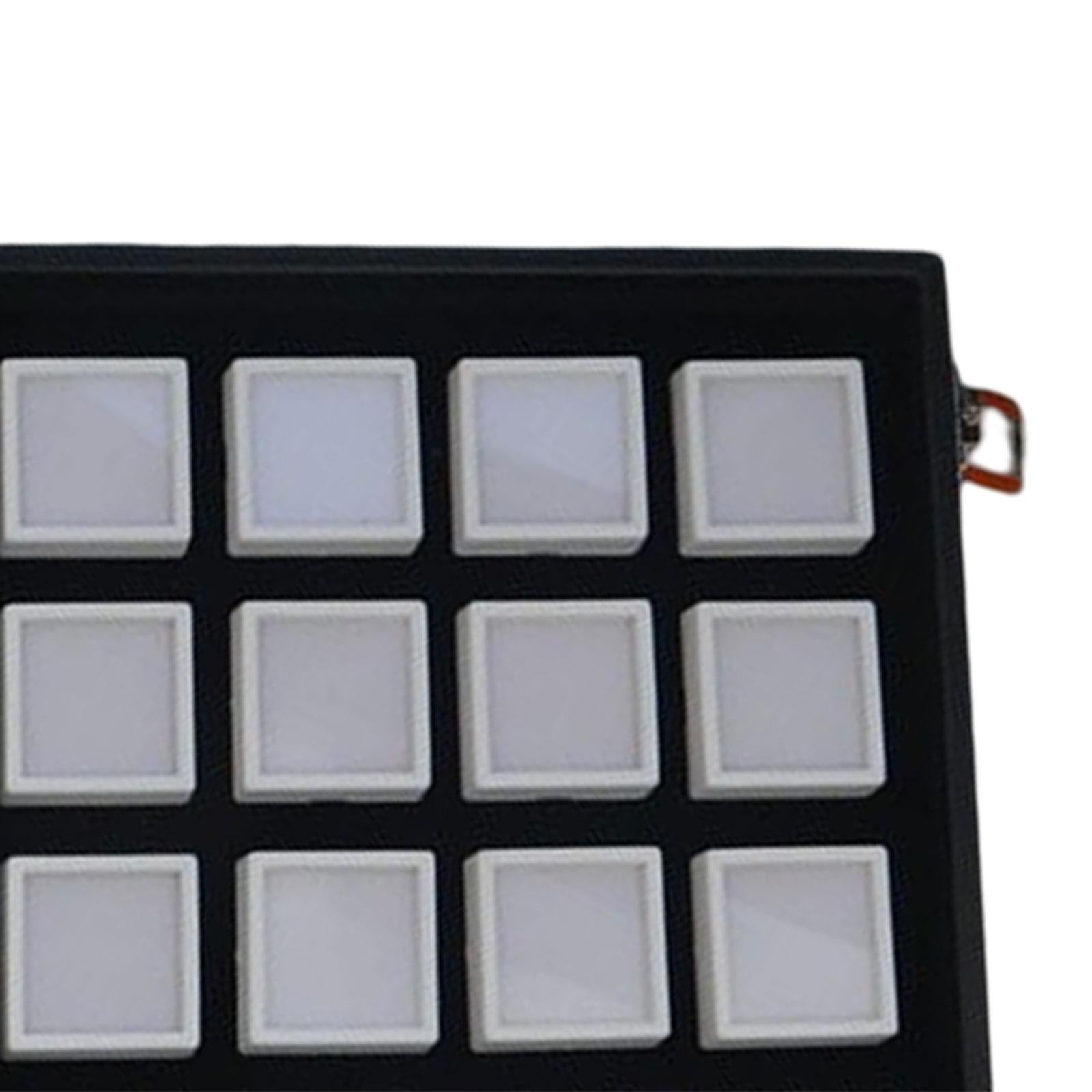 Diamond Gemstone Display Tray Multigrid Showcase Portable for Store Show white 40 grid