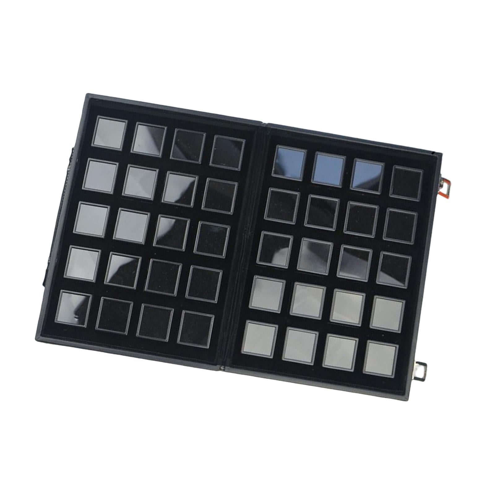 Diamond Gemstone Display Tray Multigrid Showcase Portable for Store Show black 40 grid