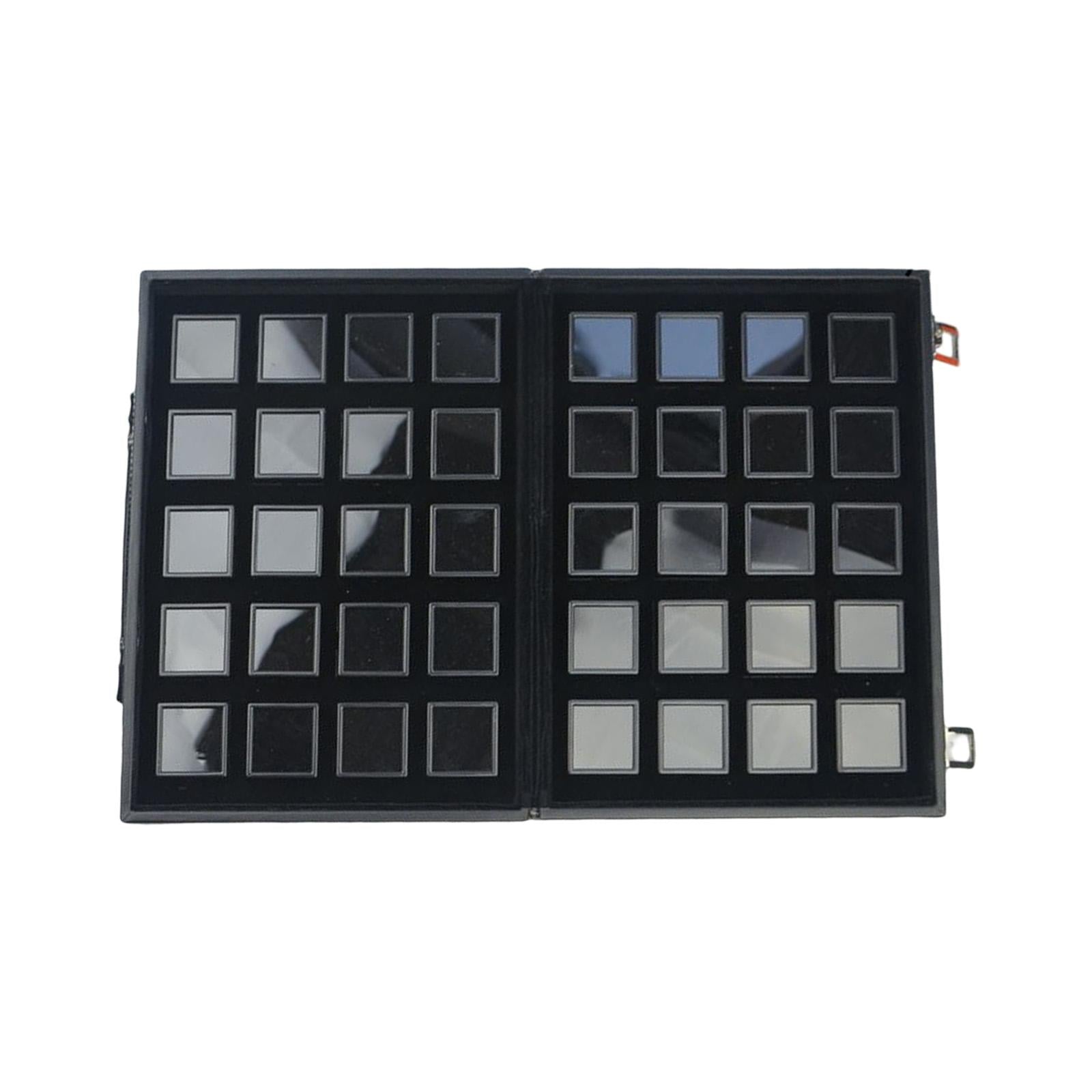 Diamond Gemstone Display Tray Multigrid Showcase Portable for Store Show black 40 grid