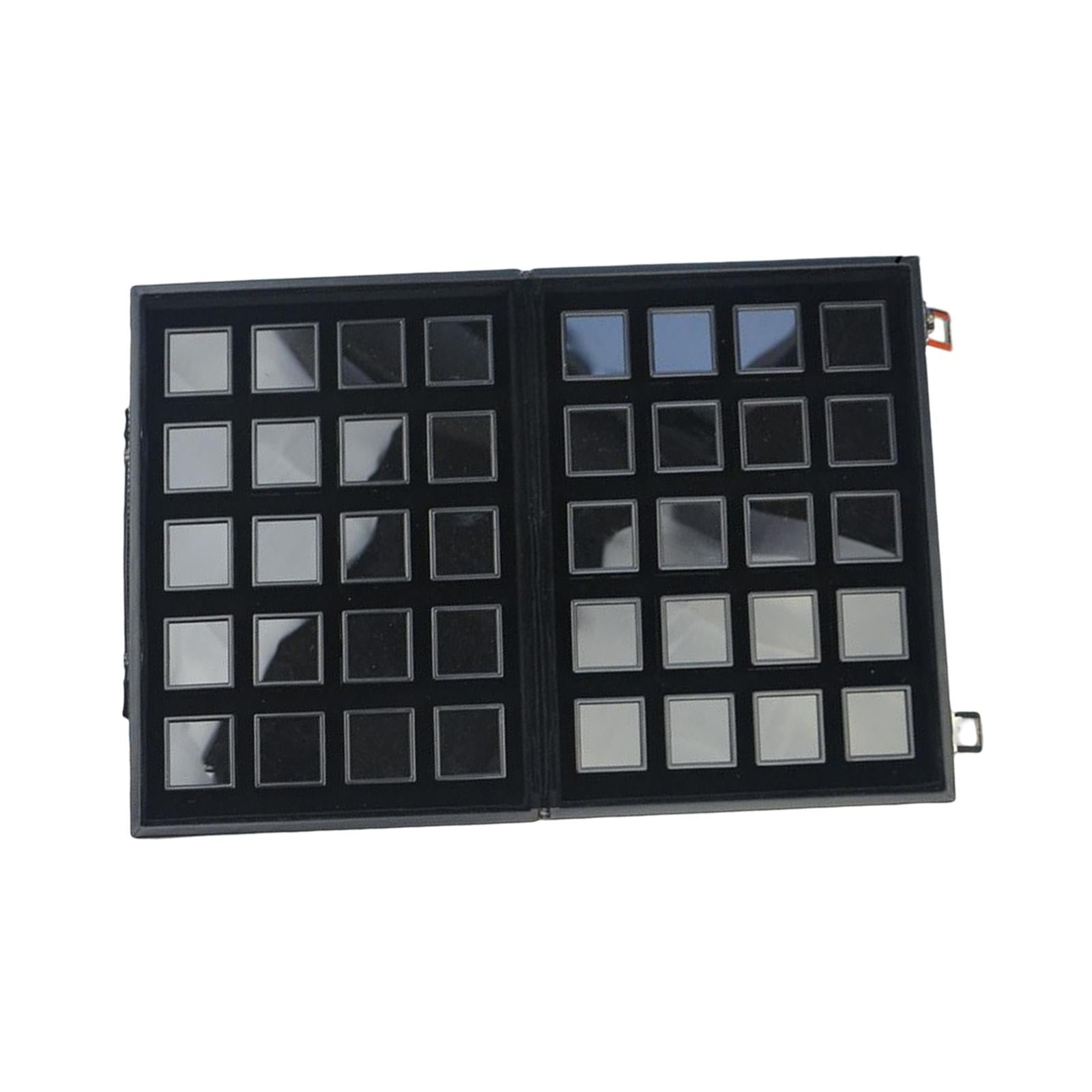 Diamond Gemstone Display Tray Multigrid Showcase Portable for Store Show black 40 grid