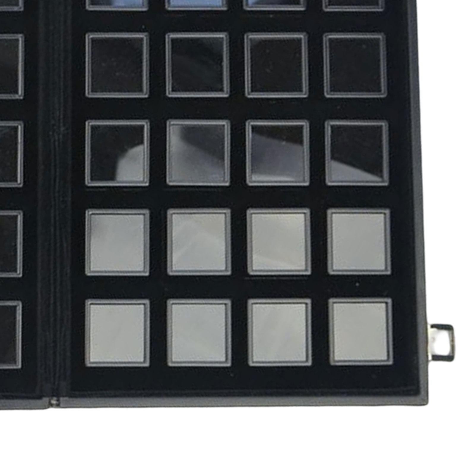 Diamond Gemstone Display Tray Multigrid Showcase Portable for Store Show black 40 grid