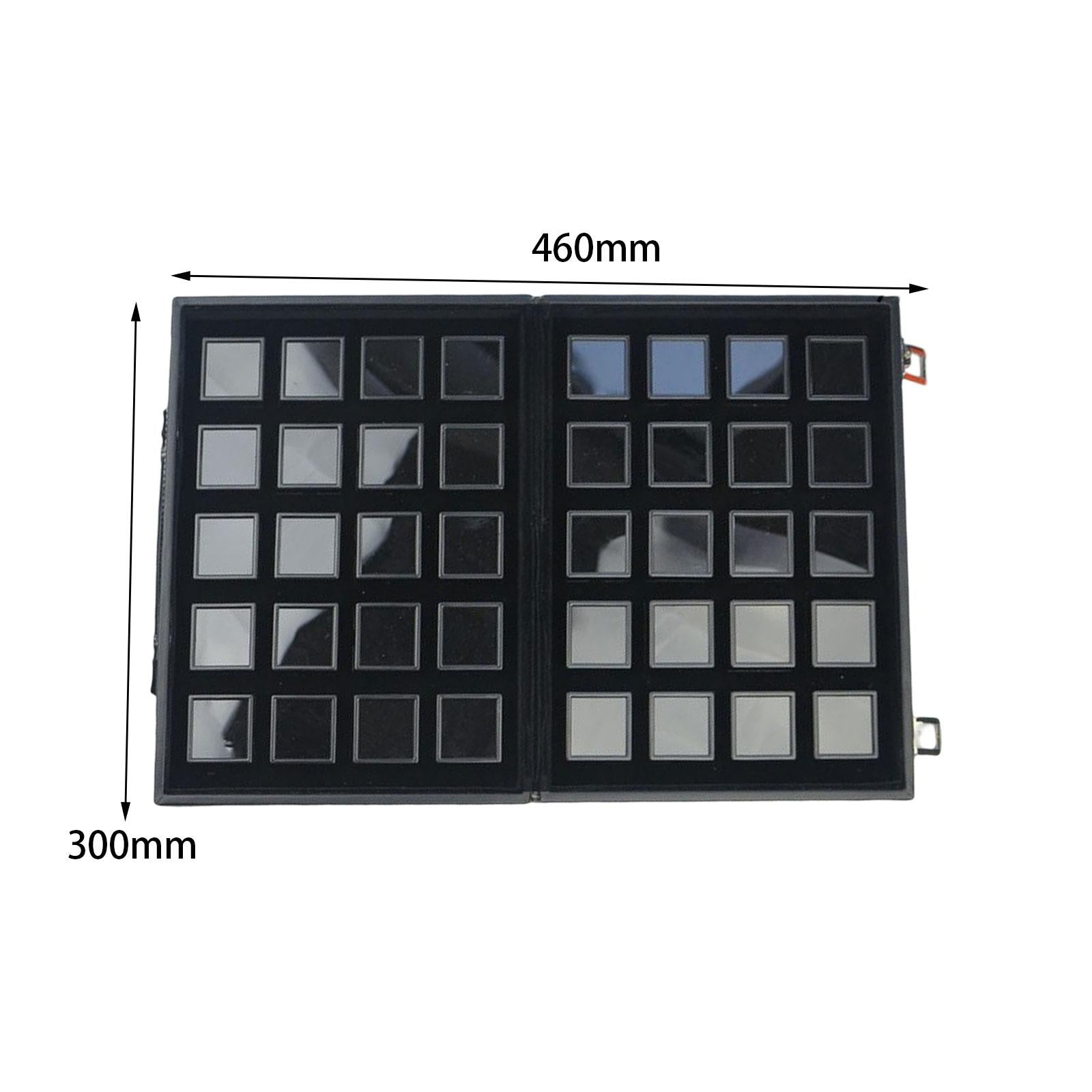 Diamond Gemstone Display Tray Multigrid Showcase Portable for Store Show black 40 grid