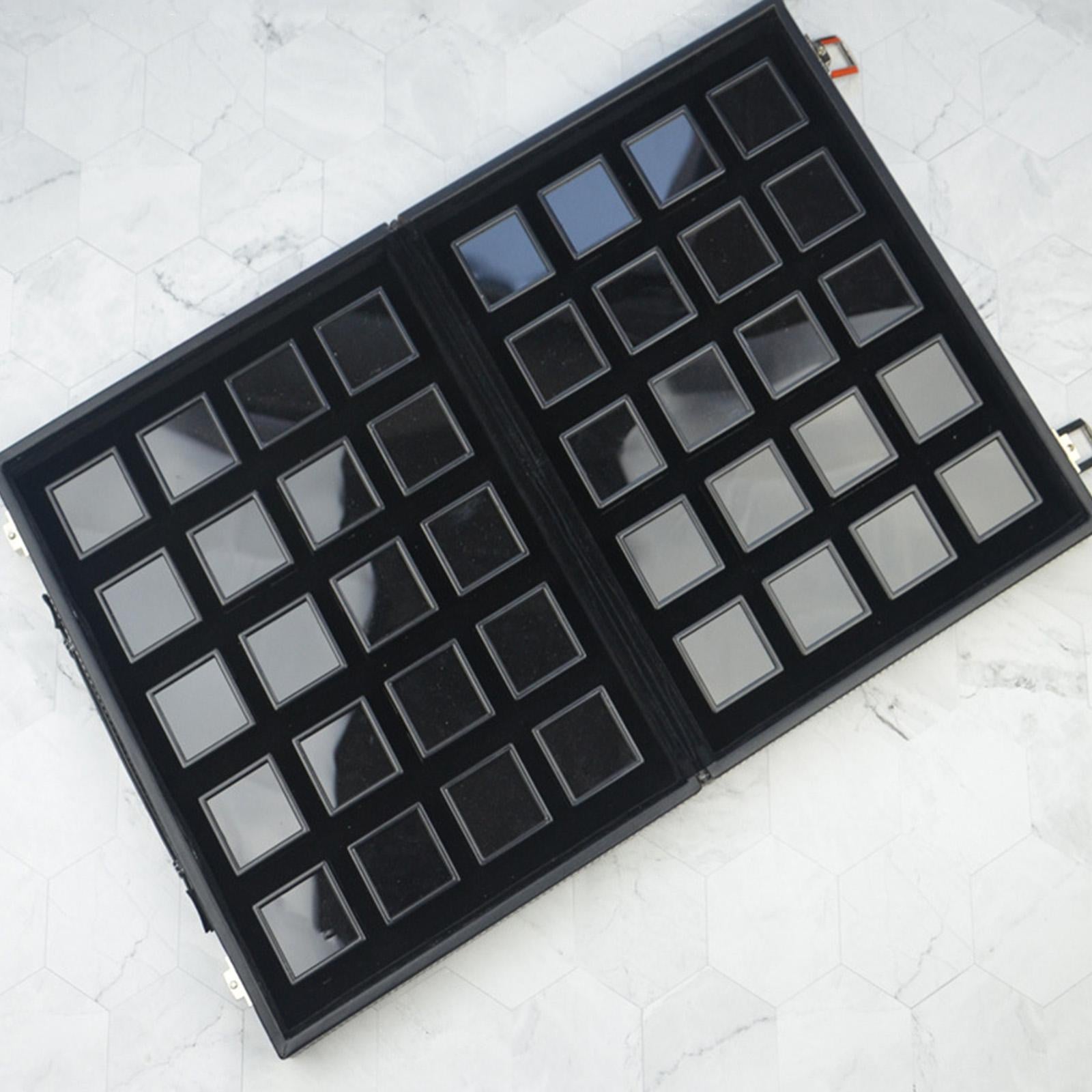 Diamond Gemstone Display Tray Multigrid Showcase Portable for Store Show black 40 grid