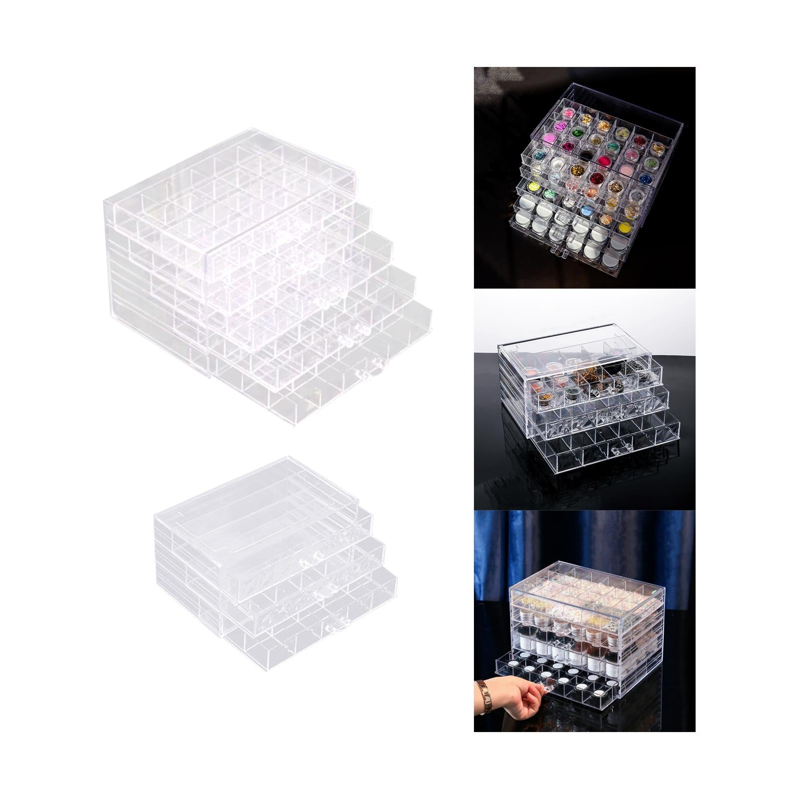 Clear Plastic Storage Box Dustproof Multifunctionl Container for Bathroom 5 Tire